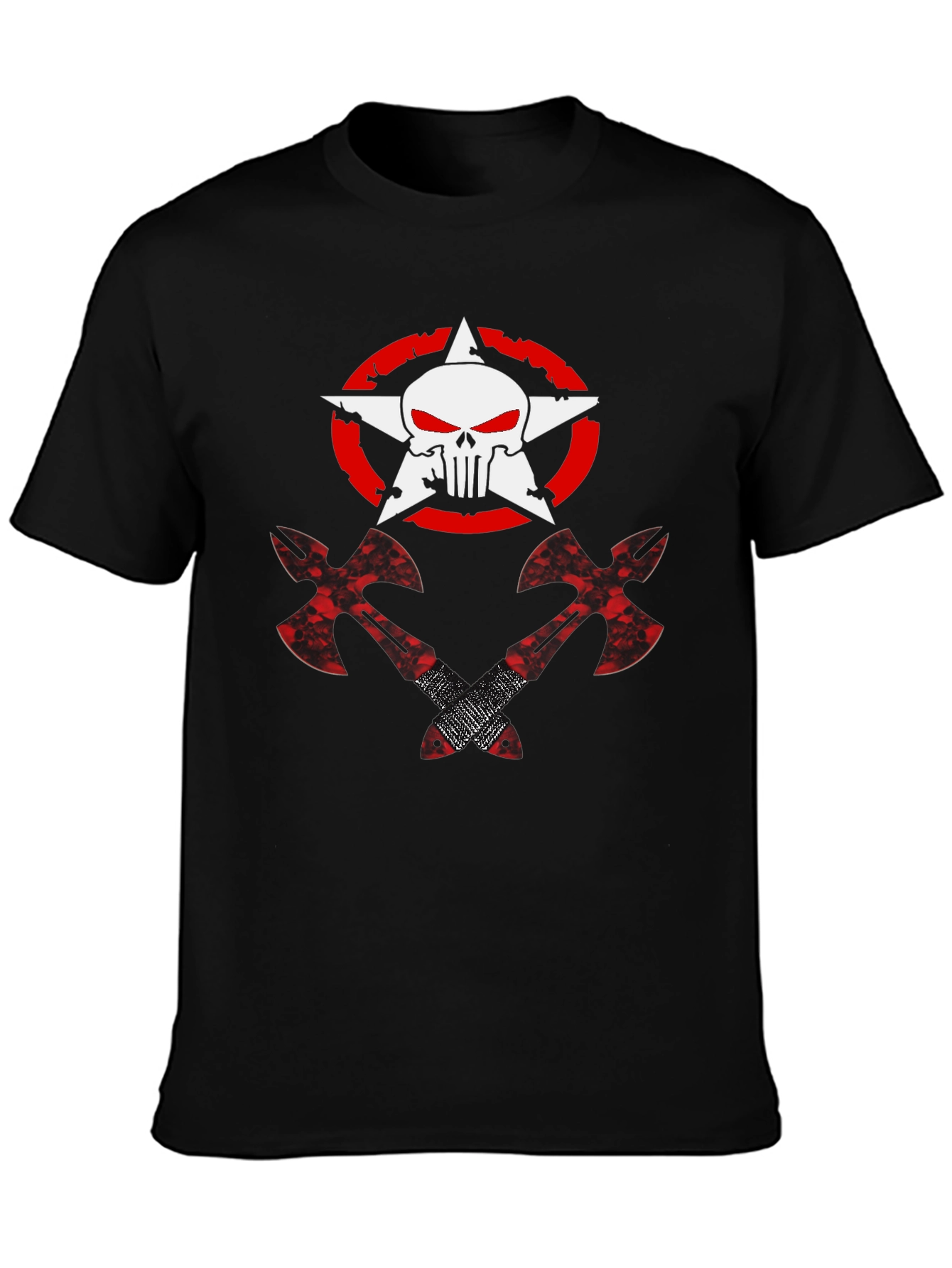 Punisher Star Axe Graphic T-Shirt - Black