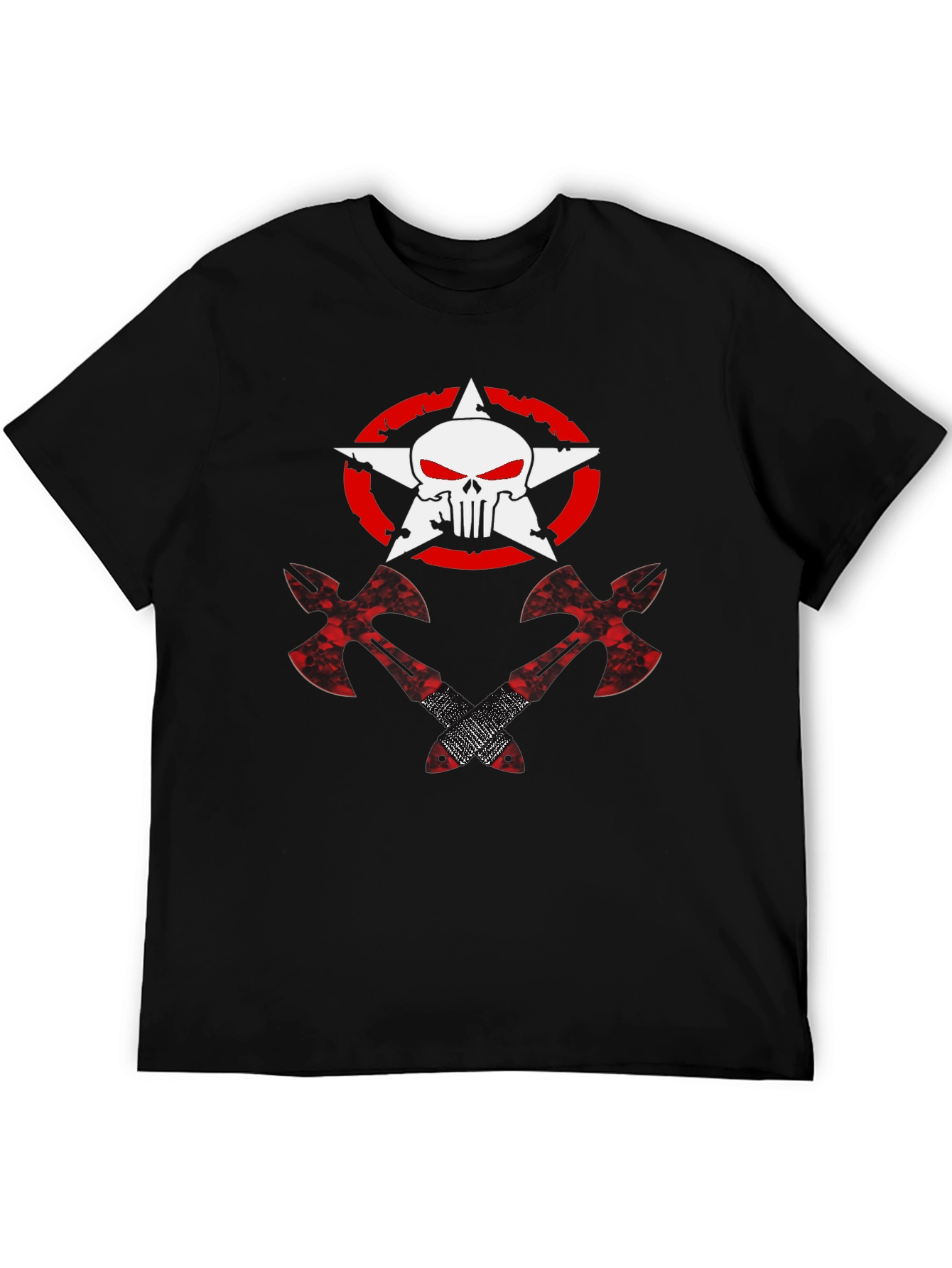 Punisher Star Axe Graphic T-Shirt - Black