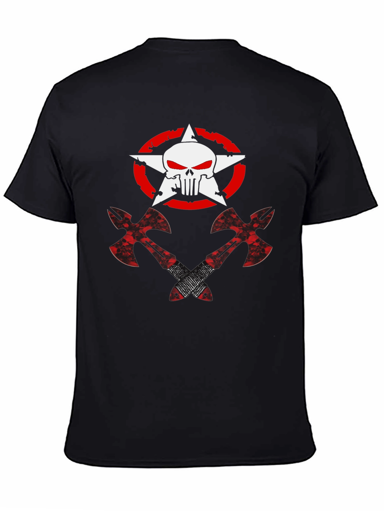 Punisher Star Axe Graphic T-Shirt - Black