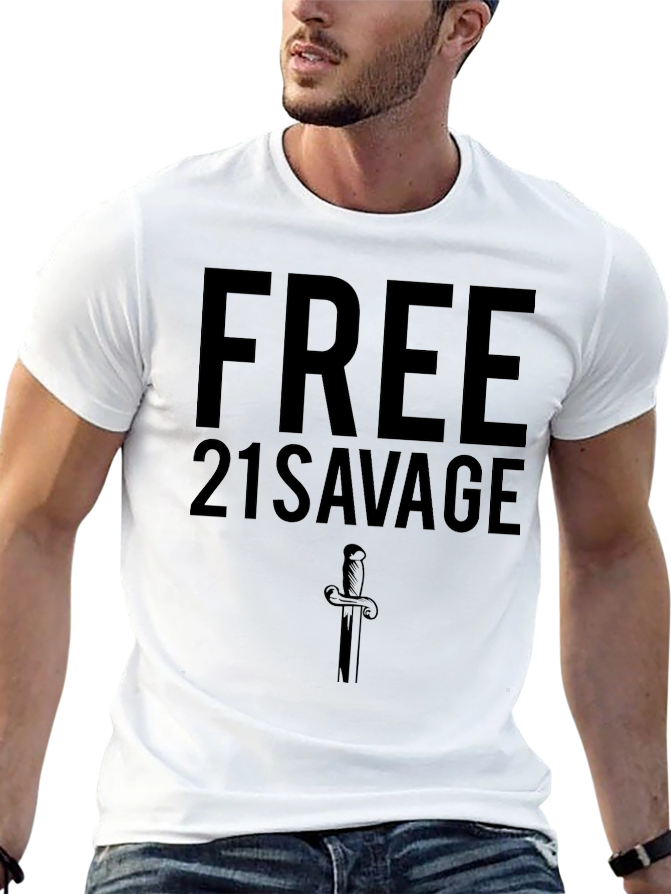 Free 21 Savage Black Graphic T-Shirt