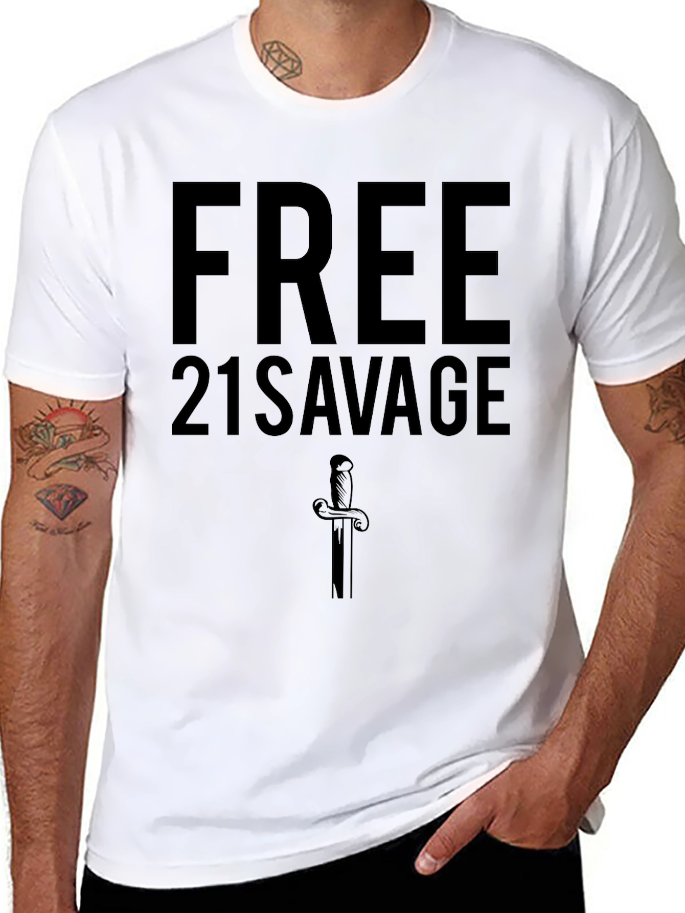 Free 21 Savage Black Graphic T-Shirt