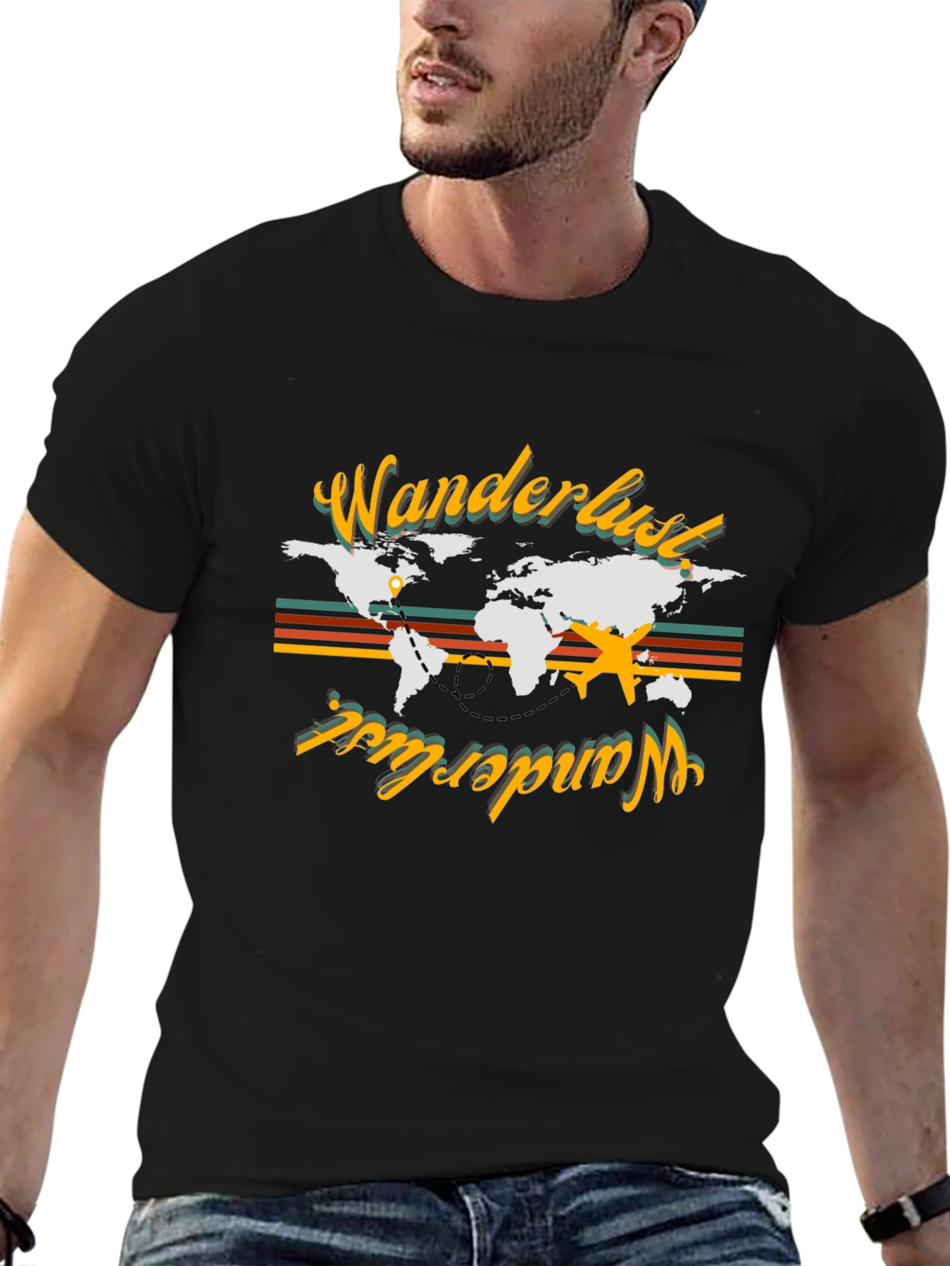 Wanderlust World Map Graphic Tee