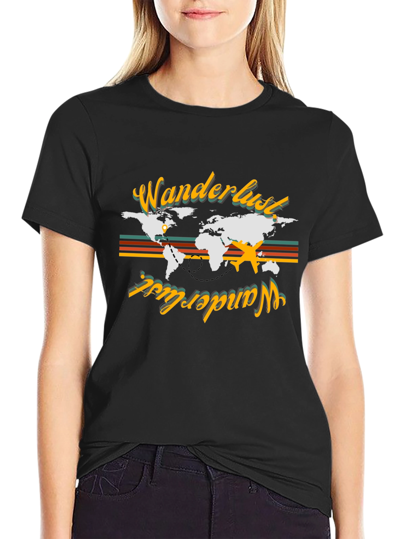 Wanderlust World Map Graphic Tee