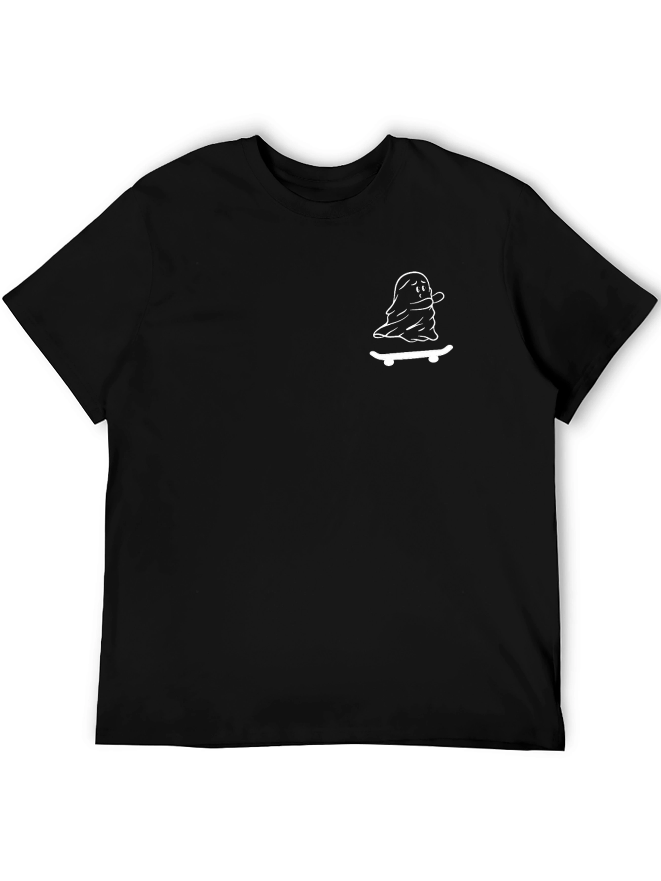Ghost Skateboard Graphic T-Shirt - Black