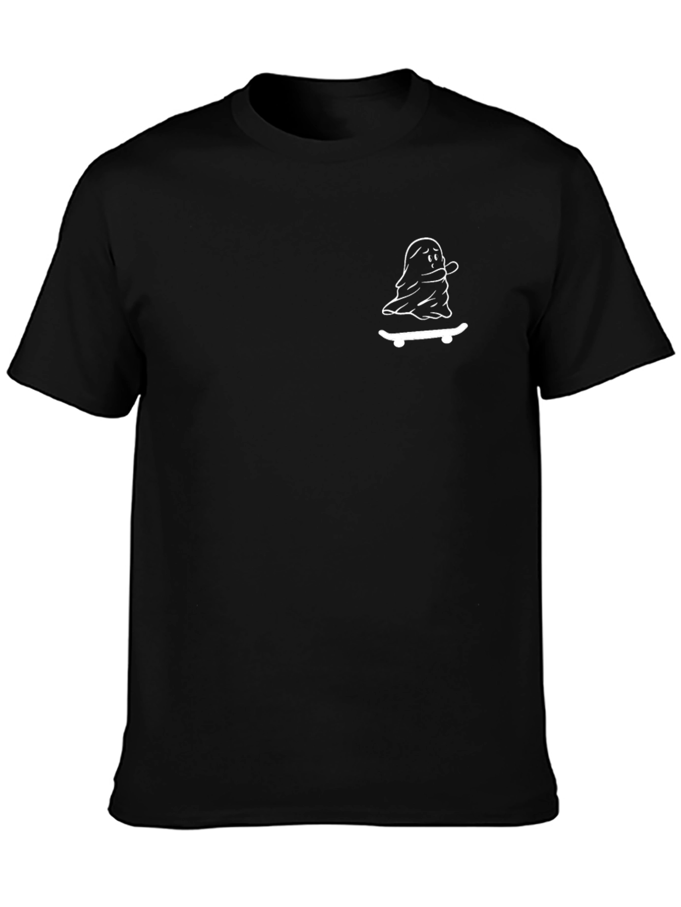 Ghost Skateboard Graphic T-Shirt - Black