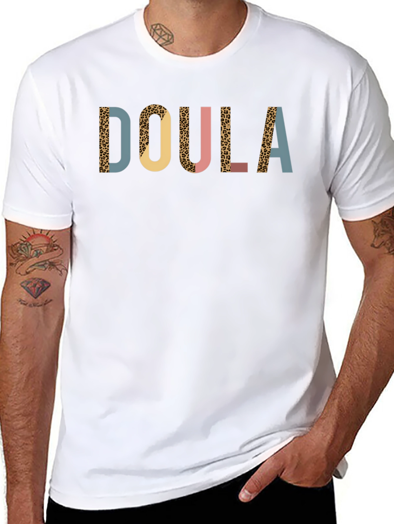 Doula Graphic T-Shirt - Leopard Print Design