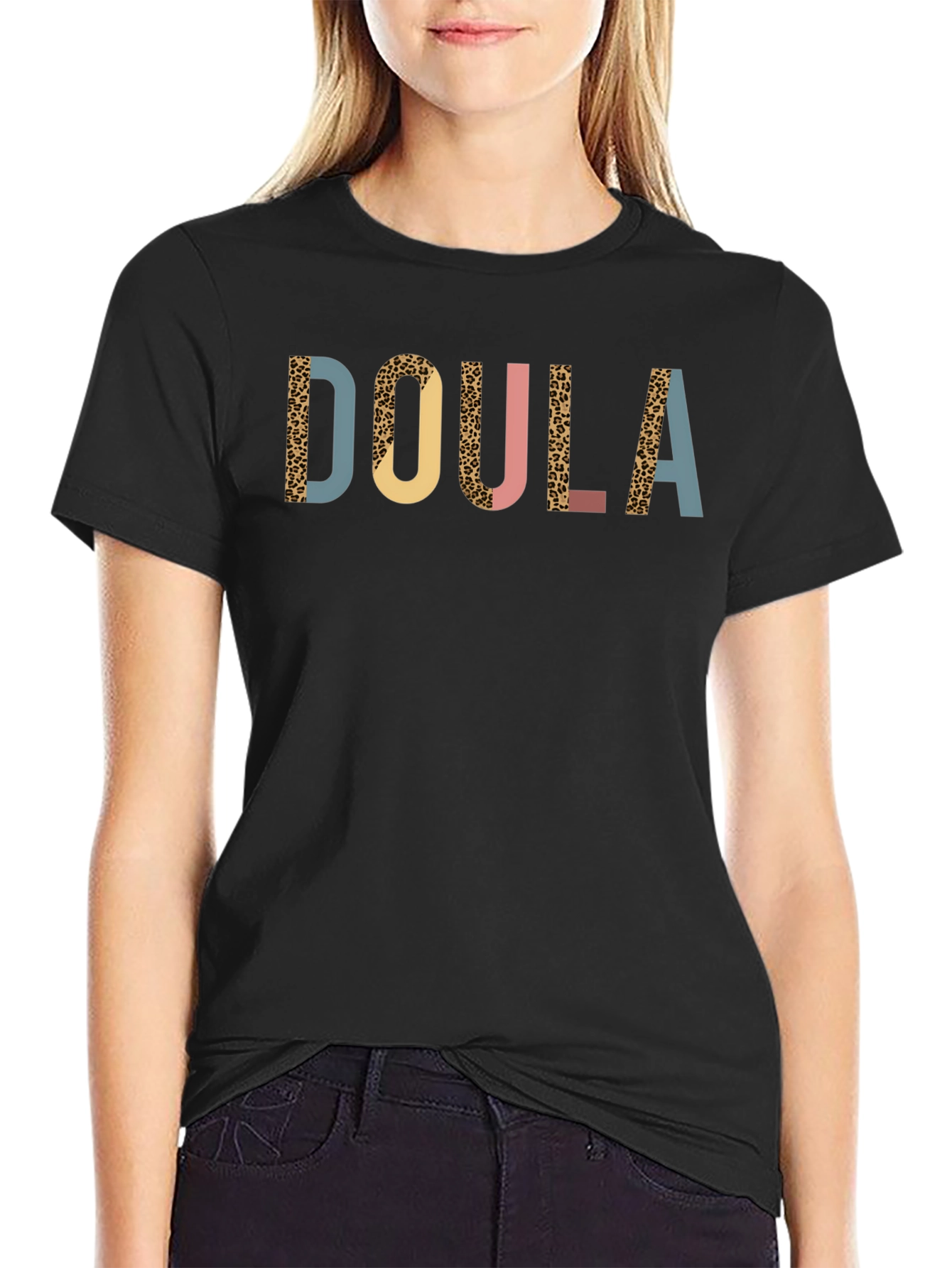 Doula Graphic T-Shirt - Leopard Print Design