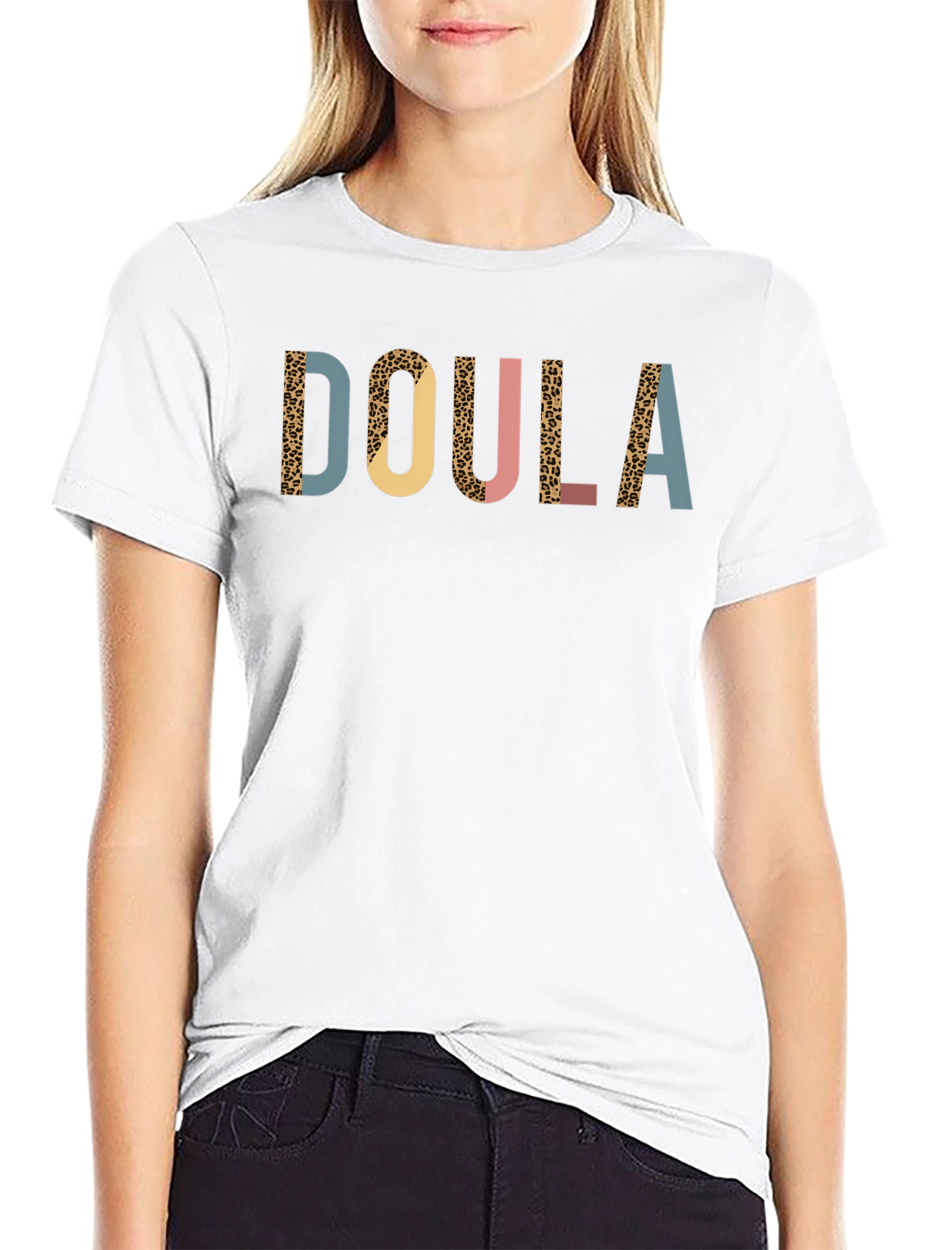 Doula Graphic T-Shirt - Leopard Print Design