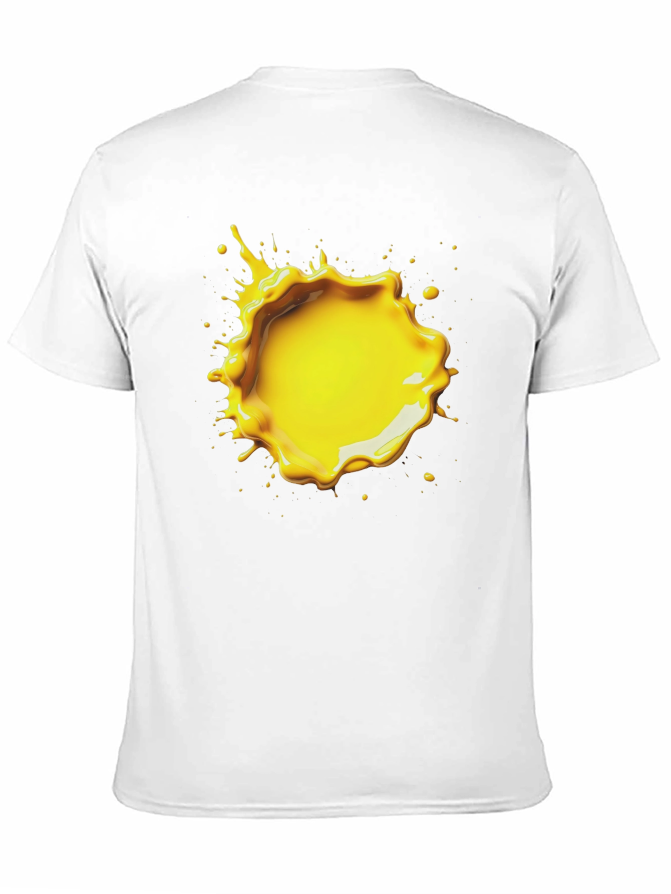 Black T-Shirt with Yellow Splatter Graphic