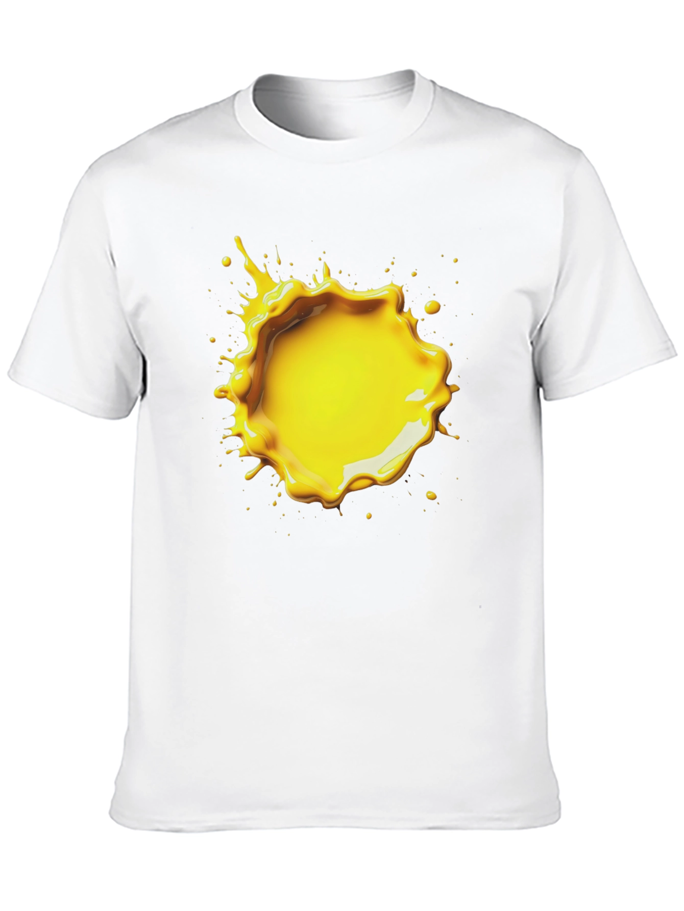 Black T-Shirt with Yellow Splatter Graphic