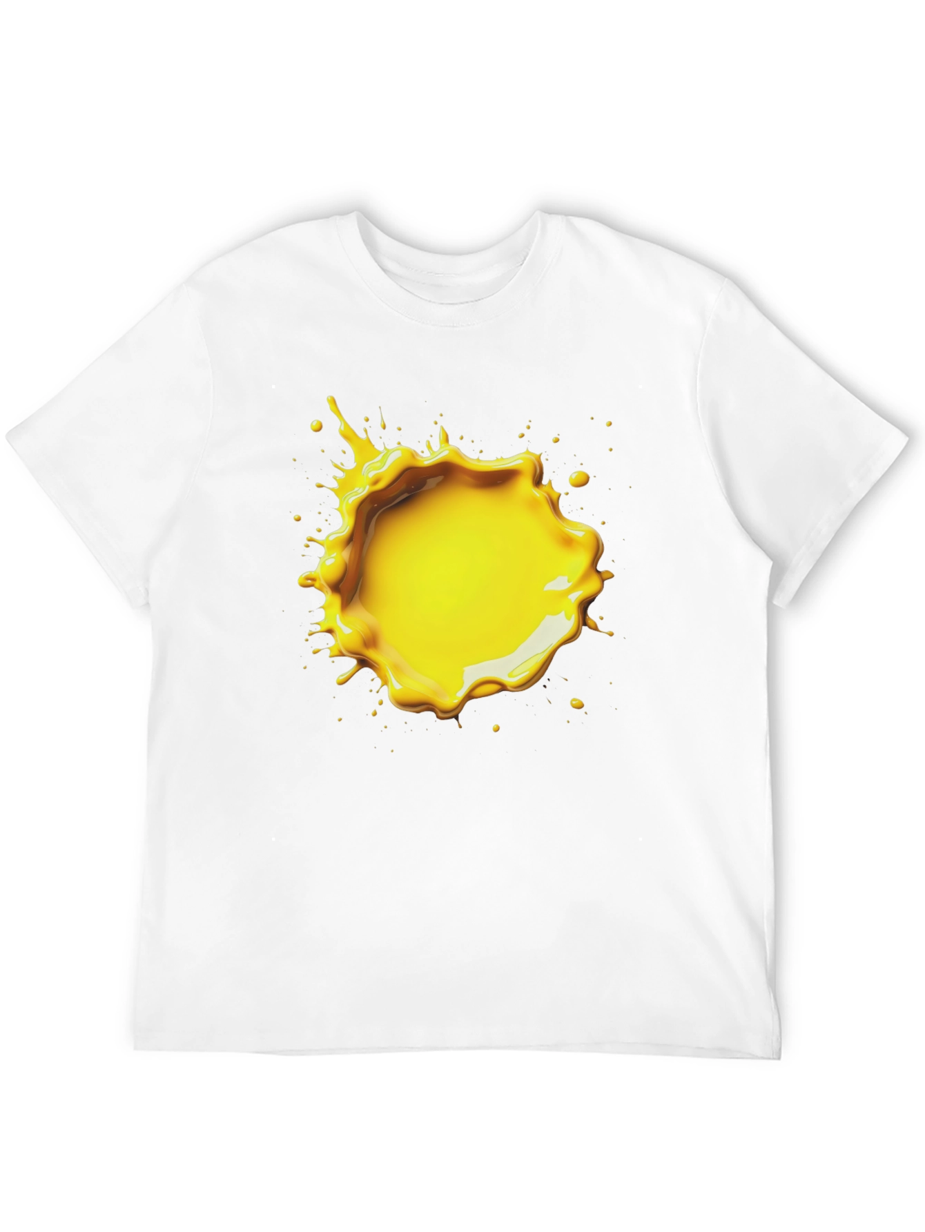 Black T-Shirt with Yellow Splatter Graphic