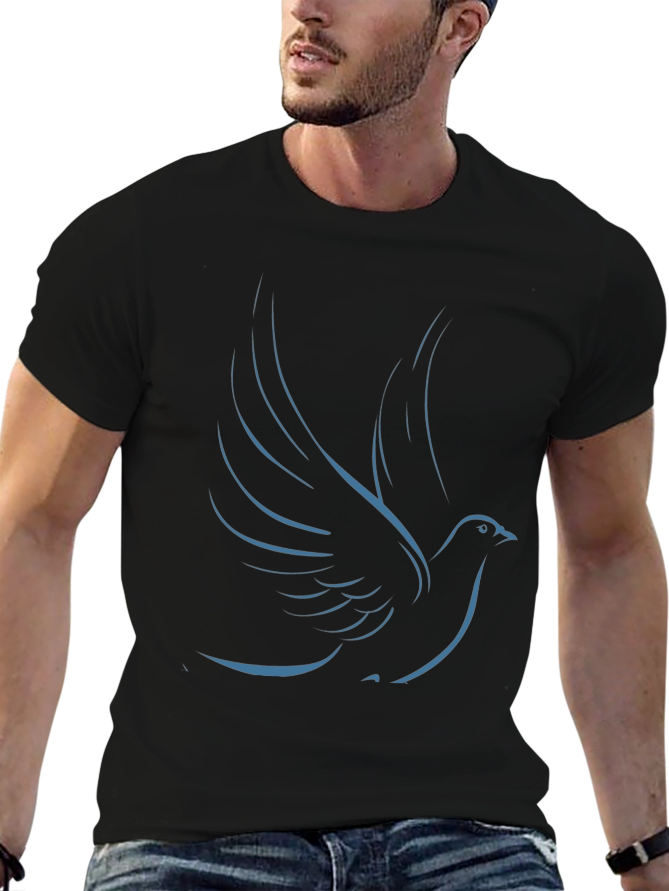 Dove Graphic Tee - Sleek & Stylish Black T-Shirt
