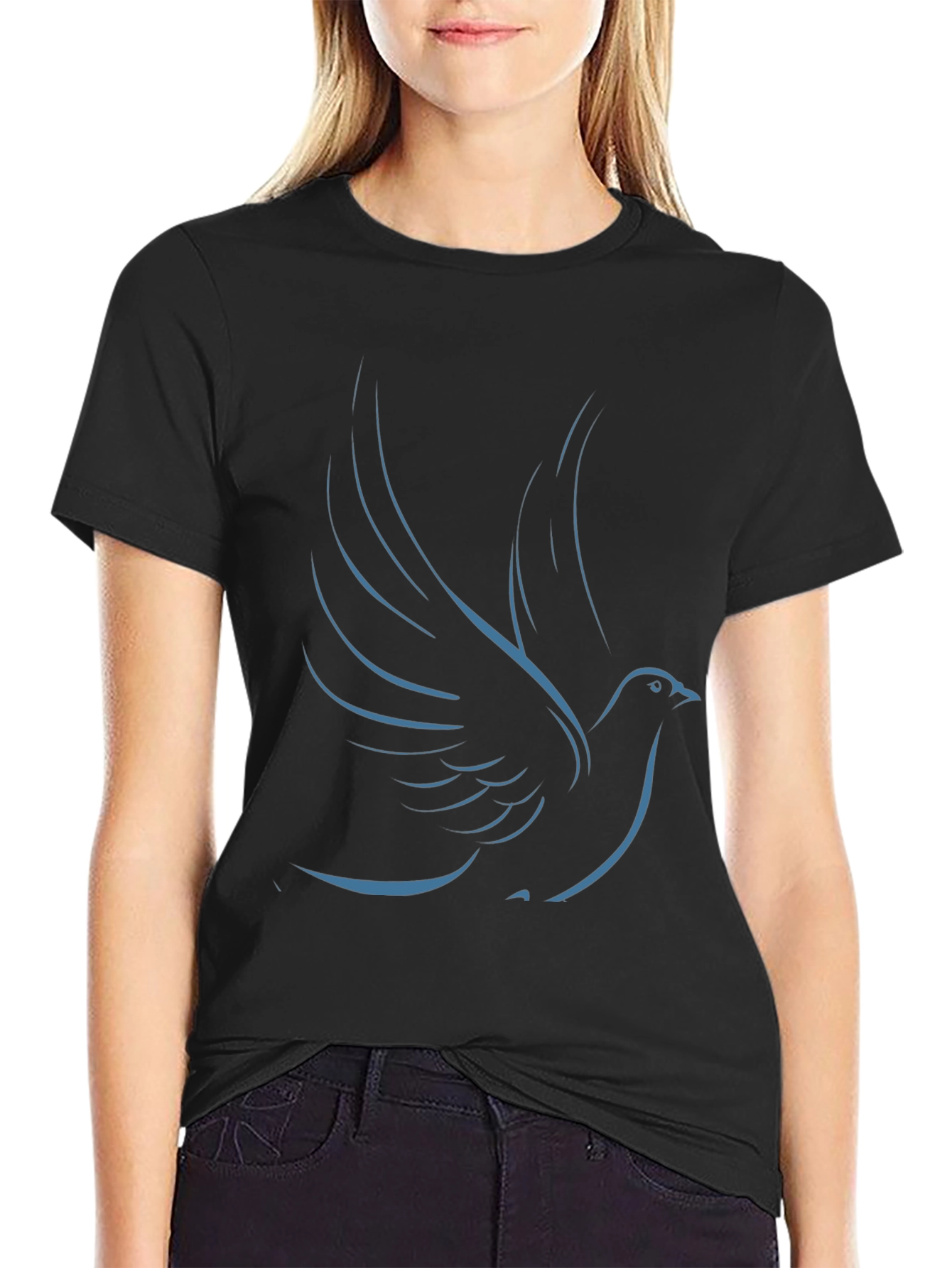 Dove Graphic Tee - Sleek & Stylish Black T-Shirt