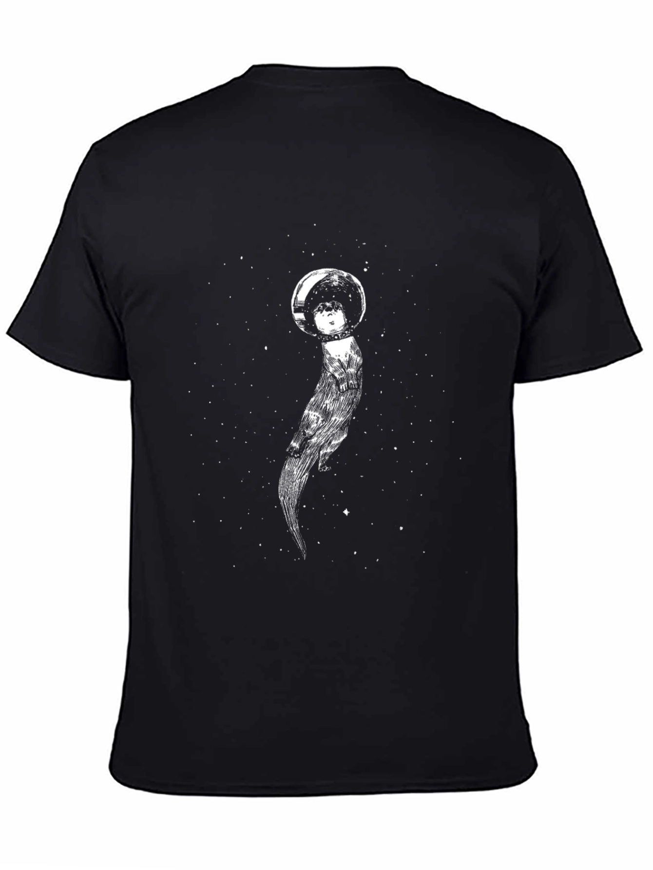 Astronaut Otter Graphic Tee - Black T-Shirt