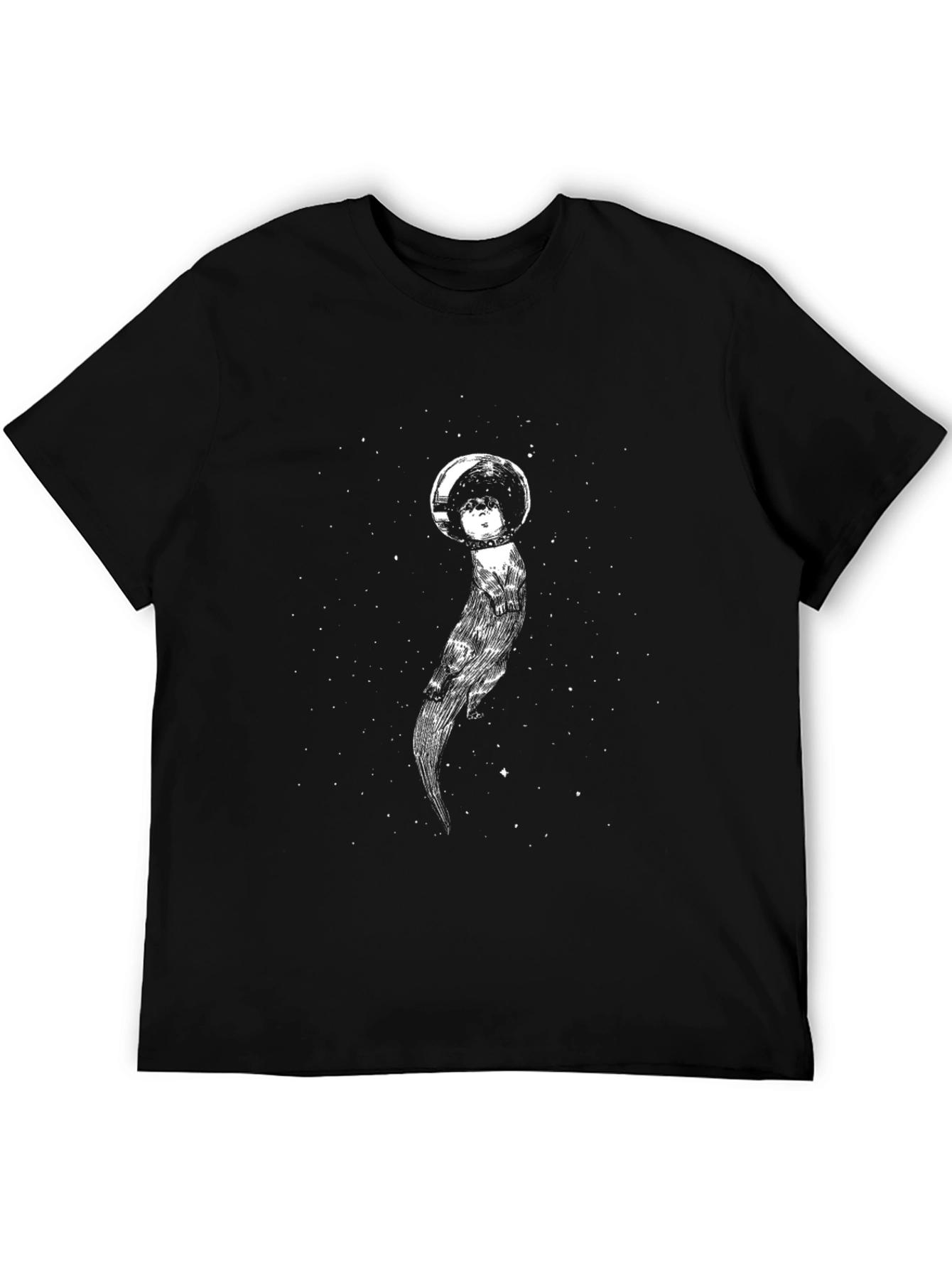 Astronaut Otter Graphic Tee - Black T-Shirt