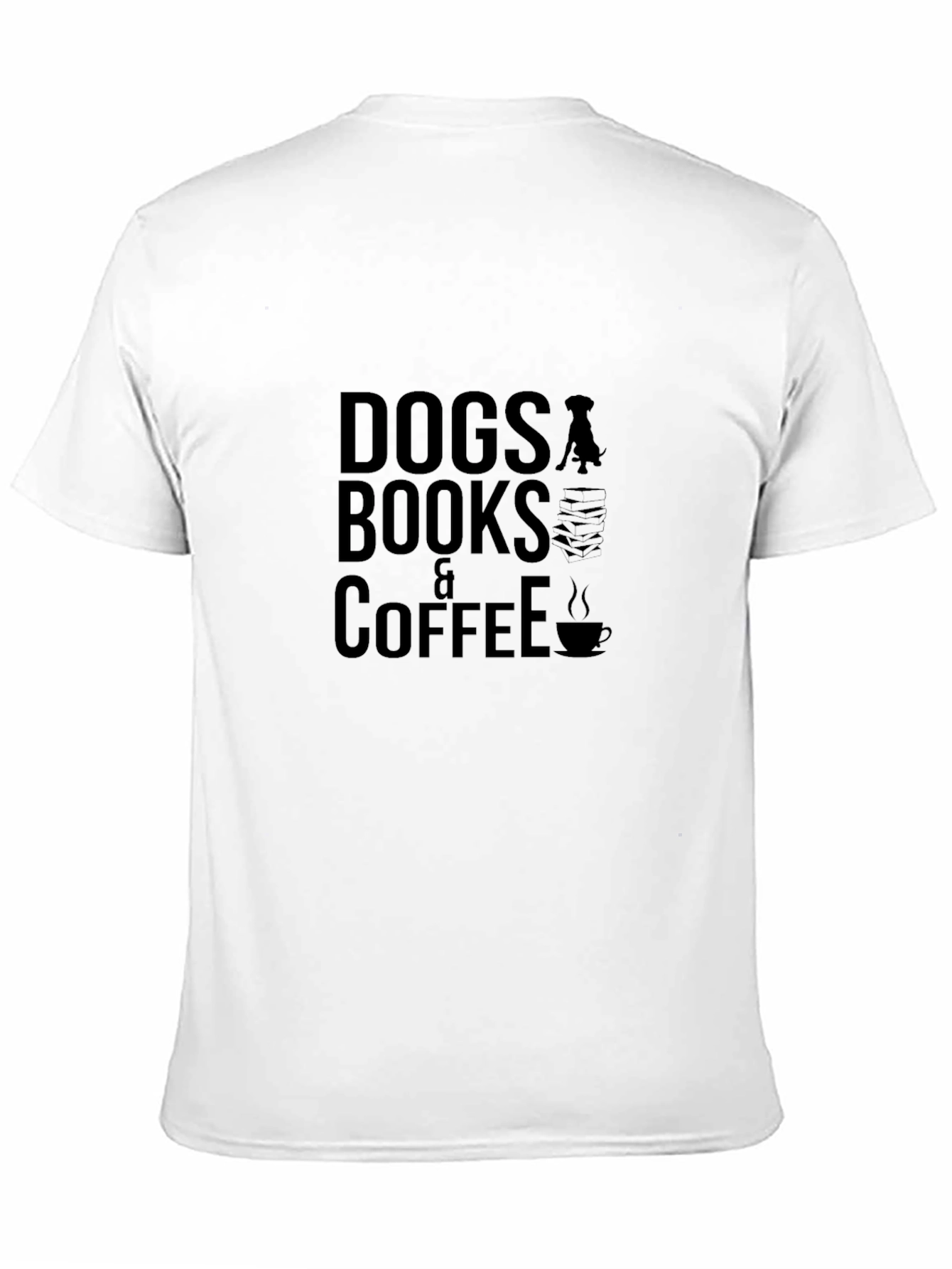 Dogs Books & Coffee Graphic Tee - Black