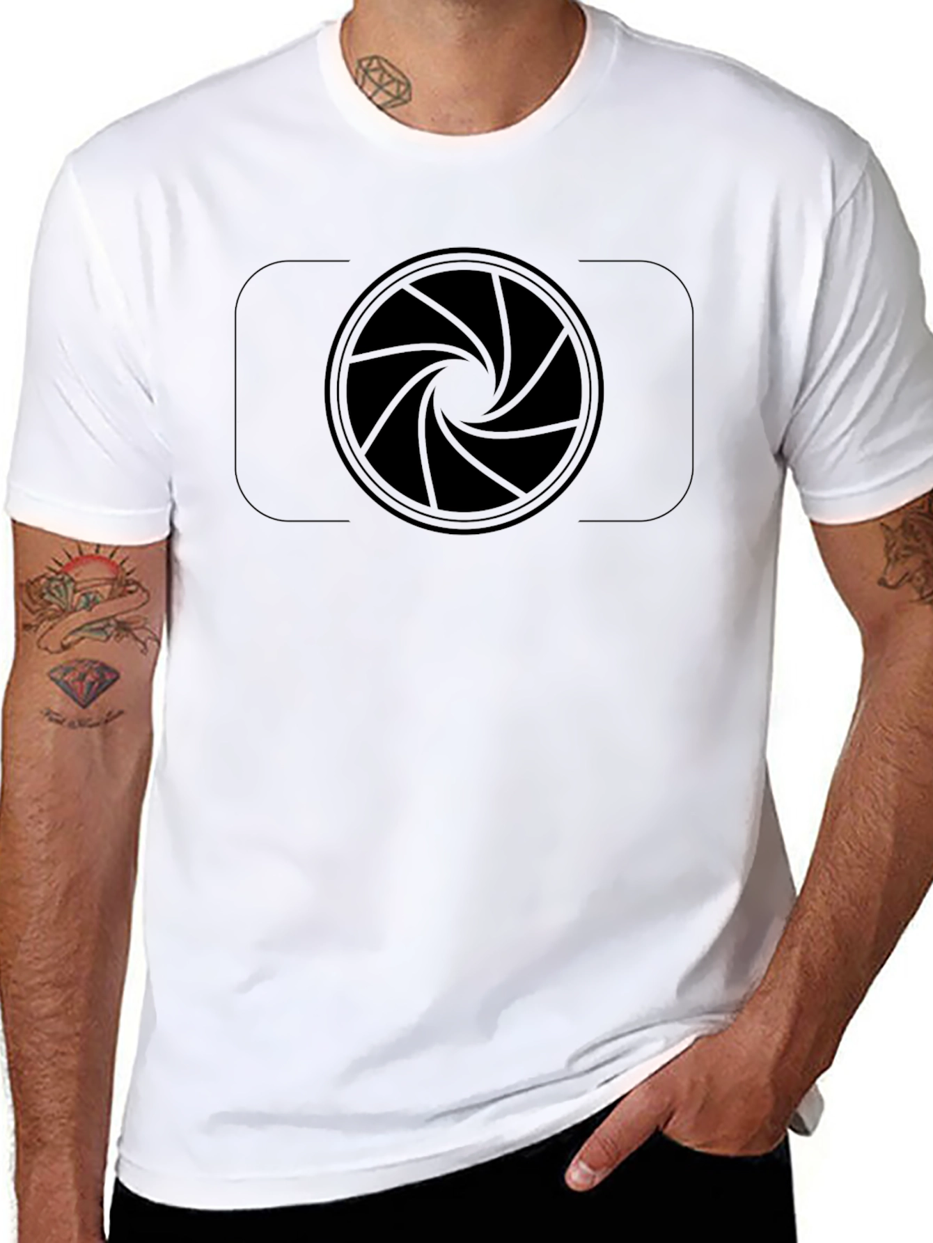 Camera Lens Graphic T-Shirt - Black