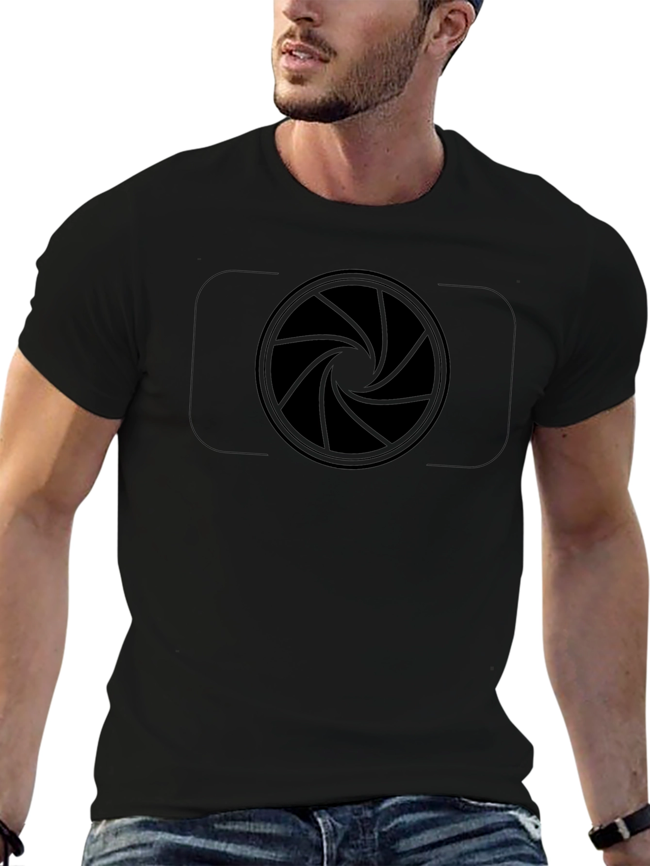 Camera Lens Graphic T-Shirt - Black