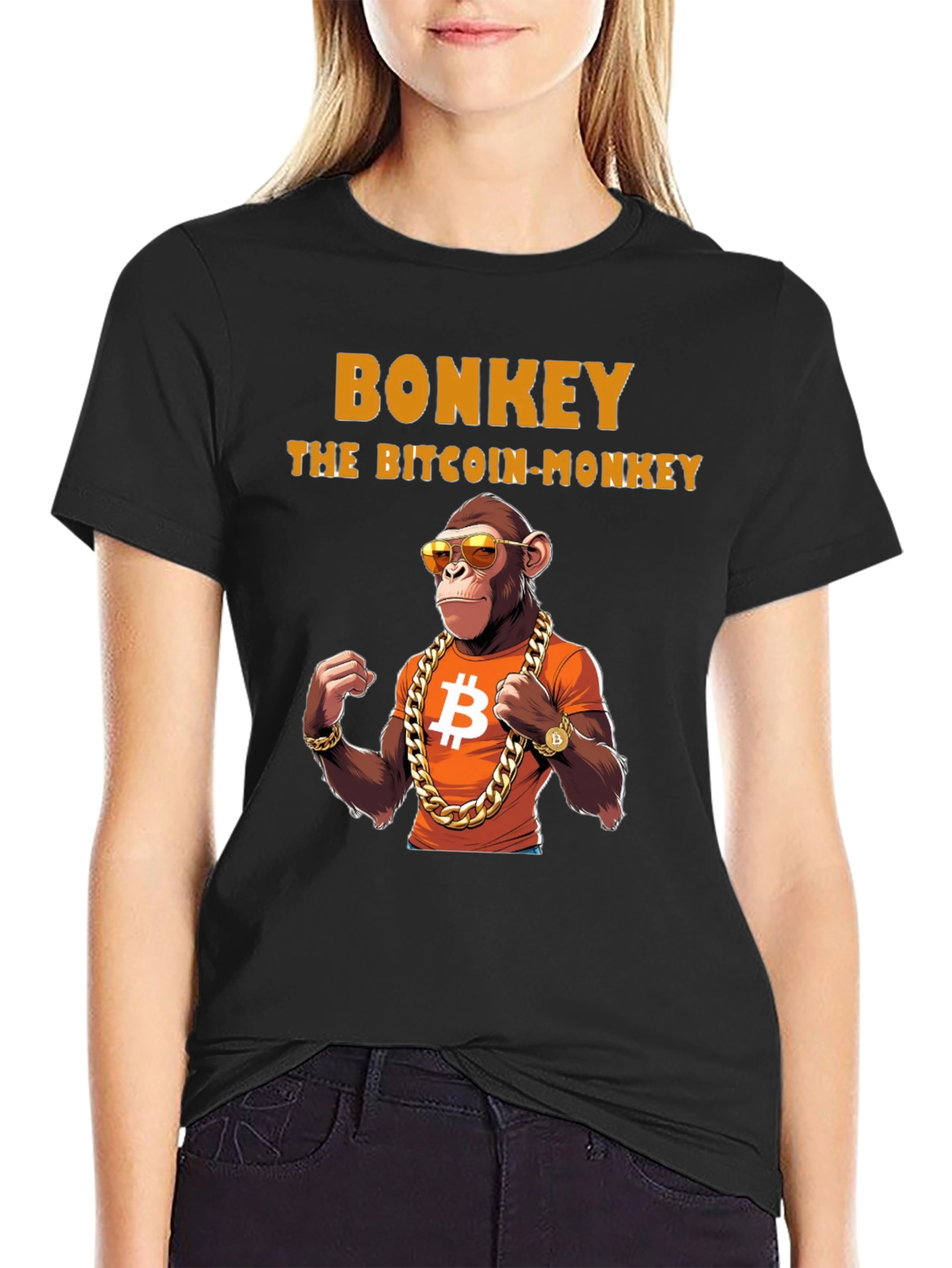 Bonkey Bitcoin Monkey Graphic T-Shirt