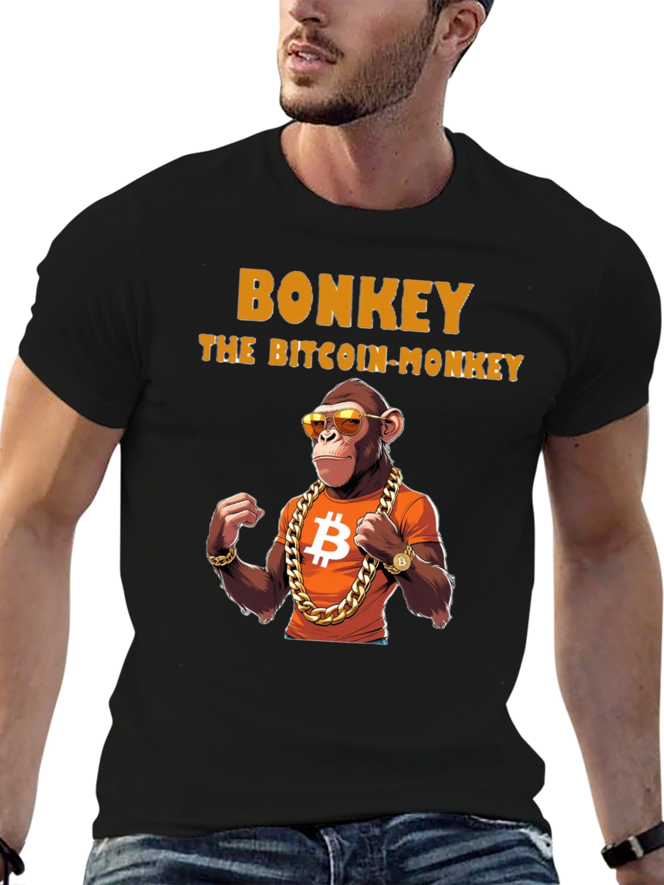 Bonkey Bitcoin Monkey Graphic T-Shirt