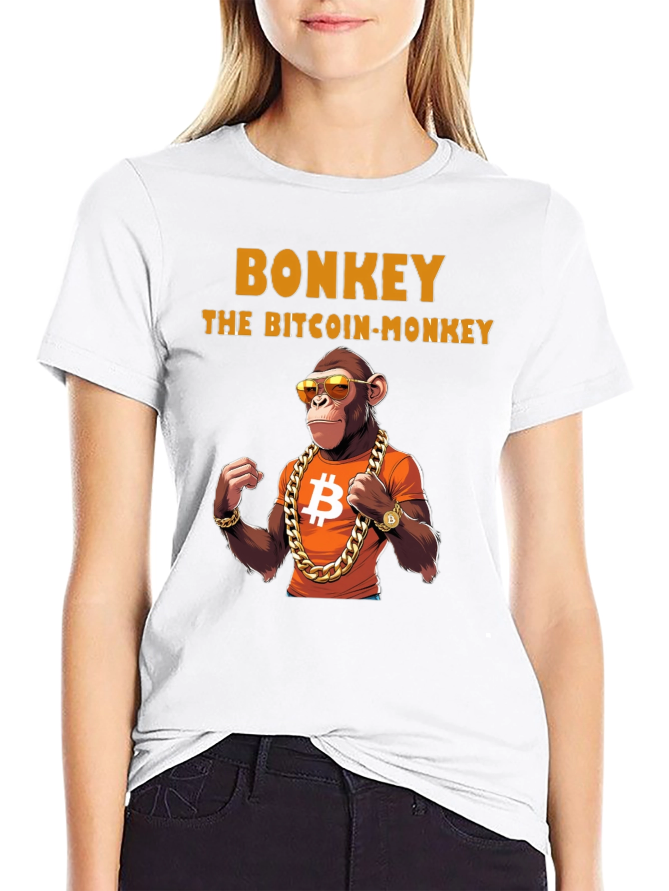 Bonkey Bitcoin Monkey Graphic T-Shirt