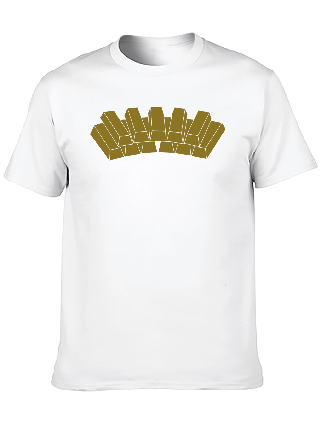 Gold Bar Stack Graphic Tee - Stylish Mens T-Shirt