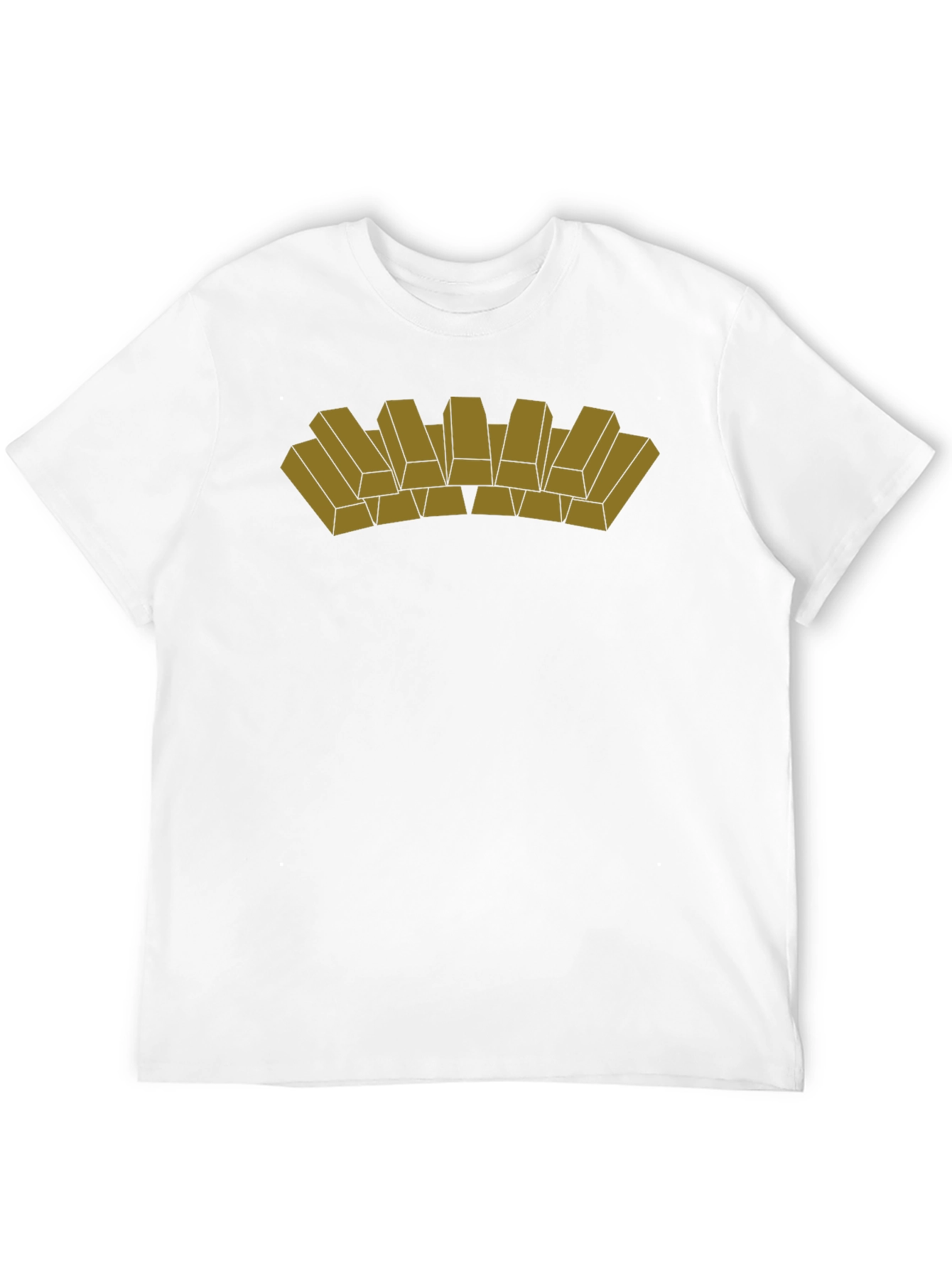 Gold Bar Stack Graphic Tee - Stylish Mens T-Shirt