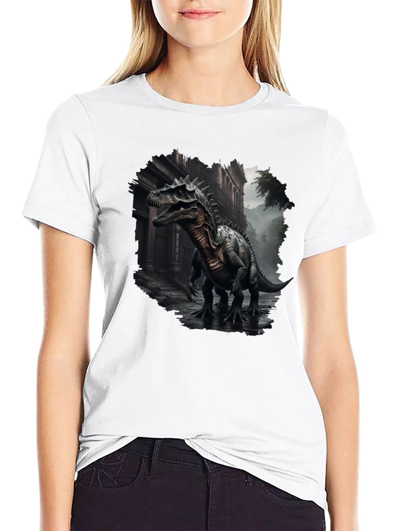 Dinosaur Urban T-Shirt - Black Graphic Tee