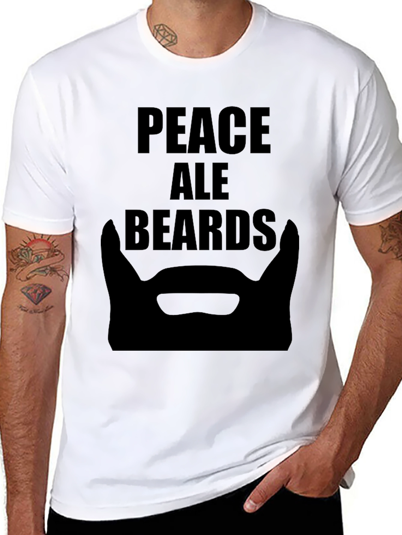 Peace Ale Beards Black T-Shirt