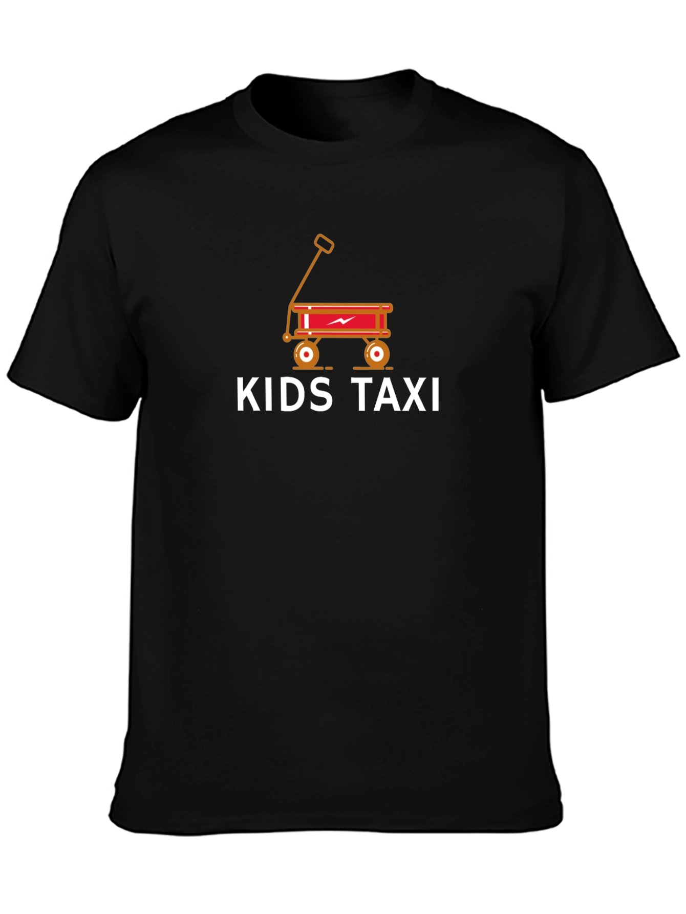 Kids Taxi Graphic Tee - Black Cotton T-Shirt