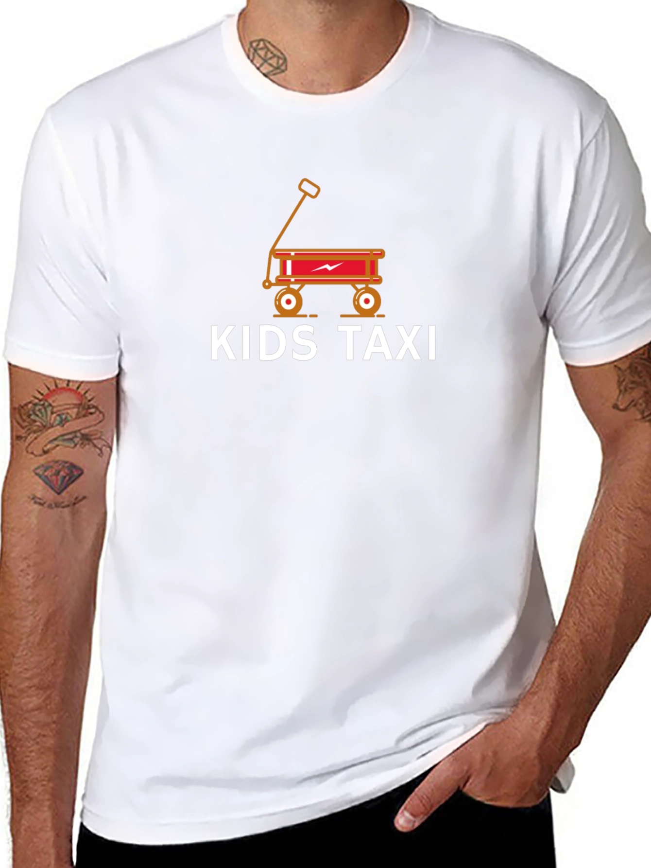 Kids Taxi Graphic Tee - Black Cotton T-Shirt