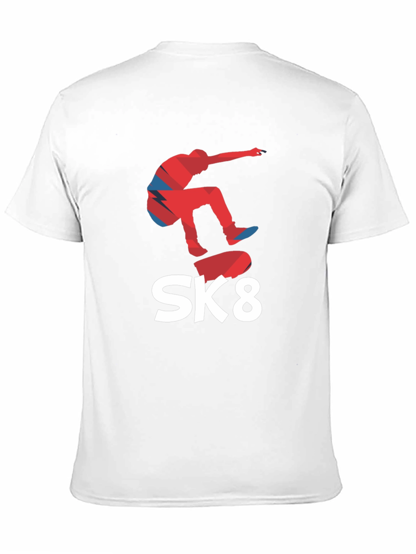 Cool SK8 Skateboarder Graphic Tee - Black