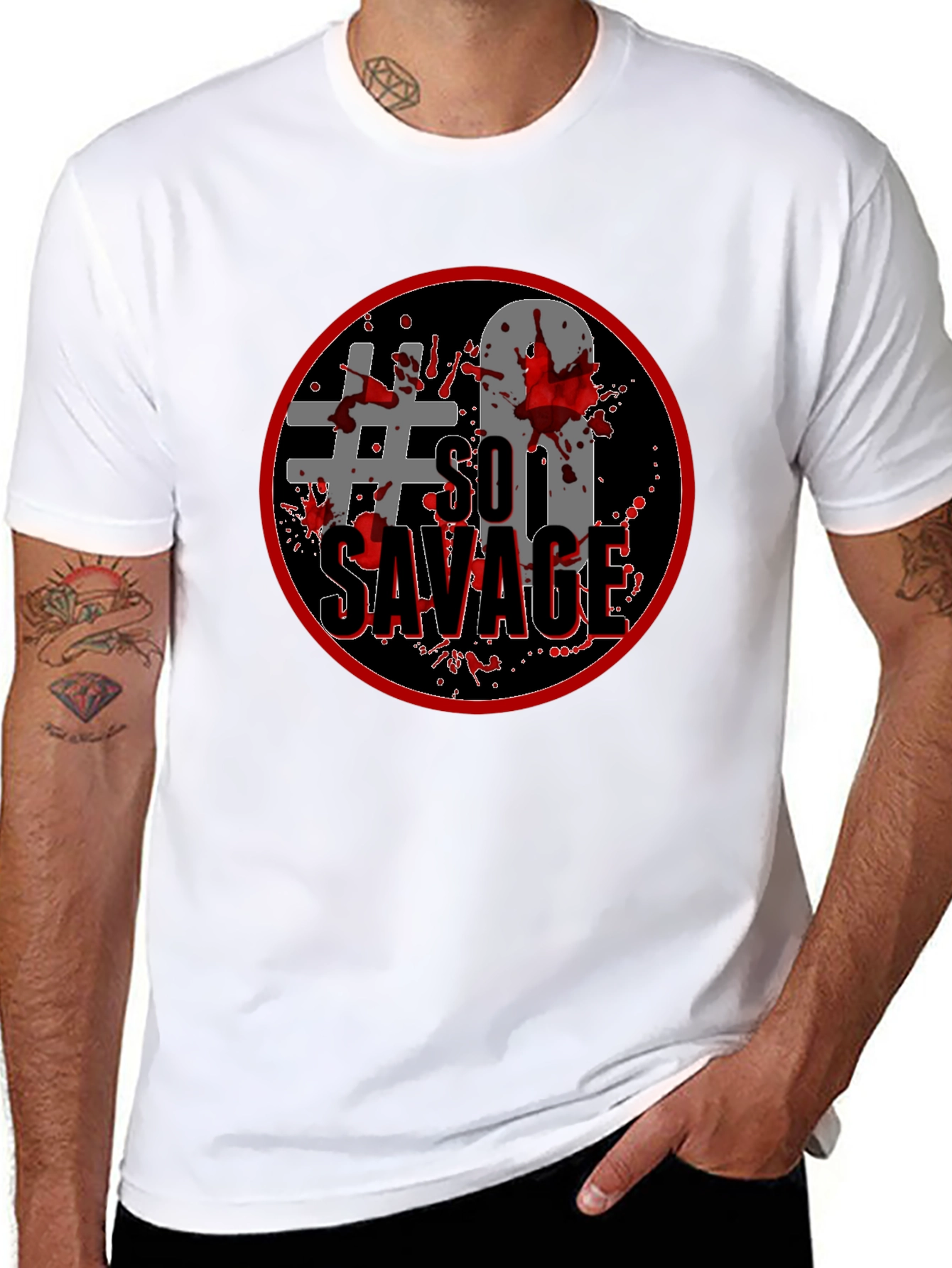 #So Savage Black Graphic Tee