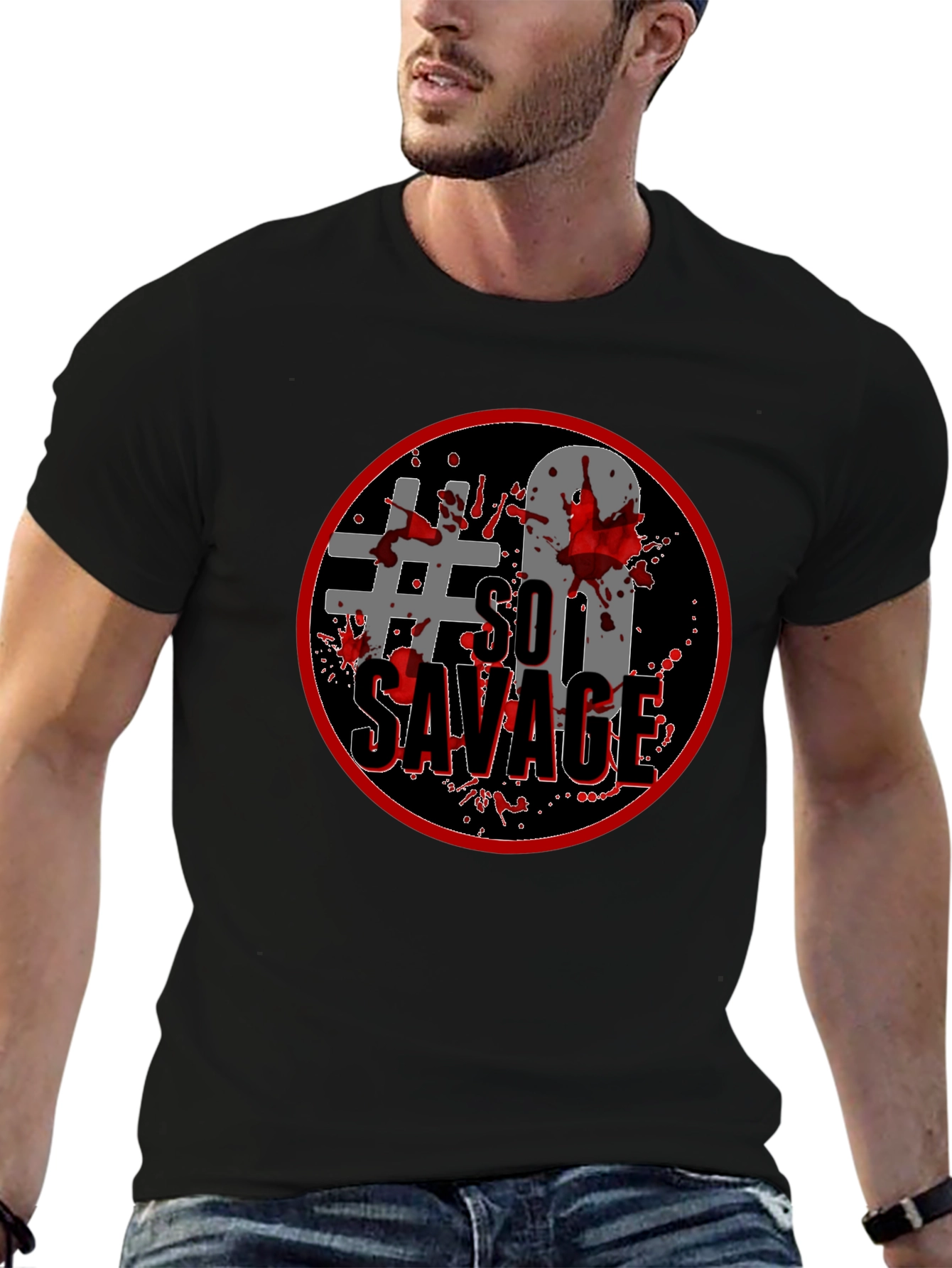 #So Savage Black Graphic Tee