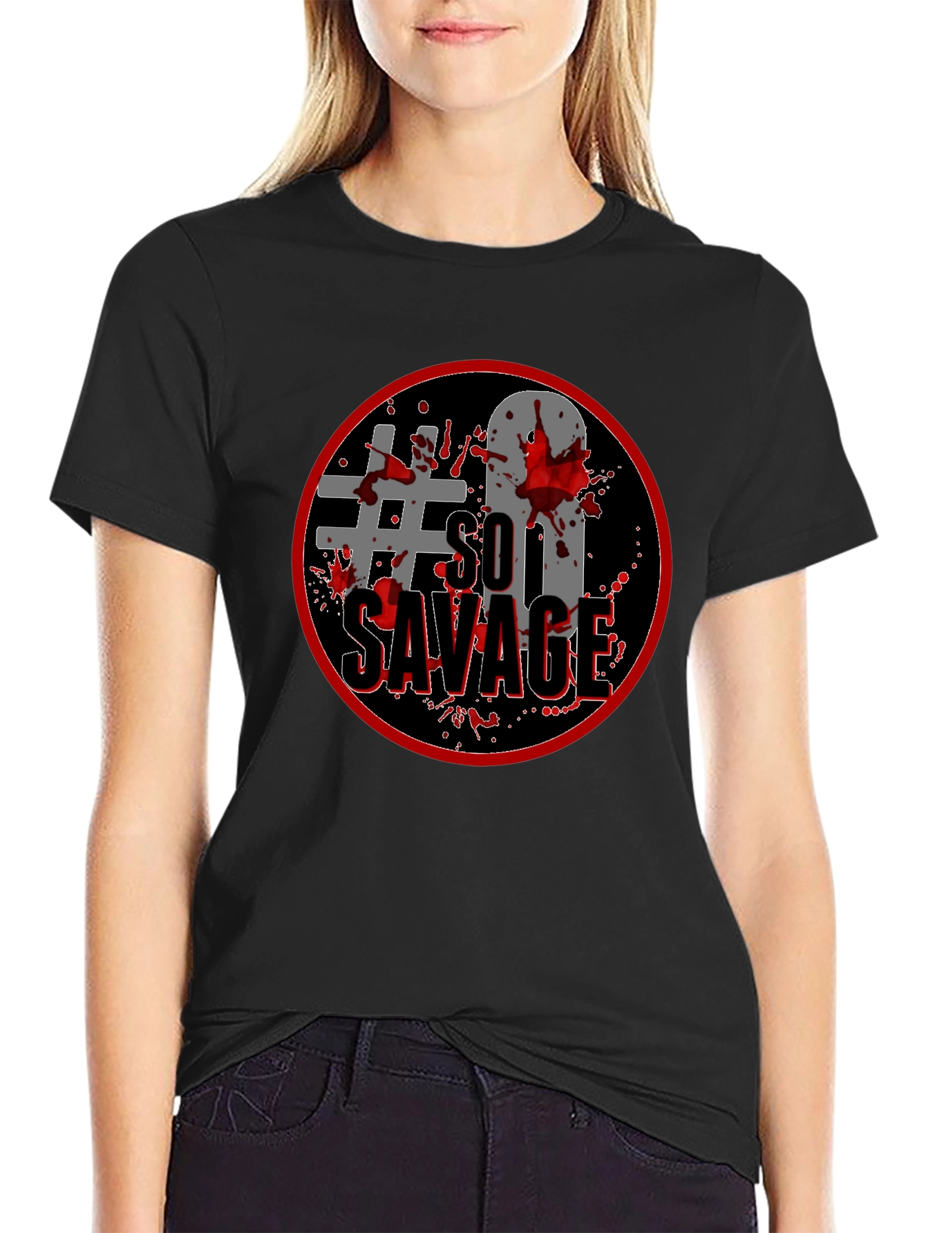 #So Savage Black Graphic Tee