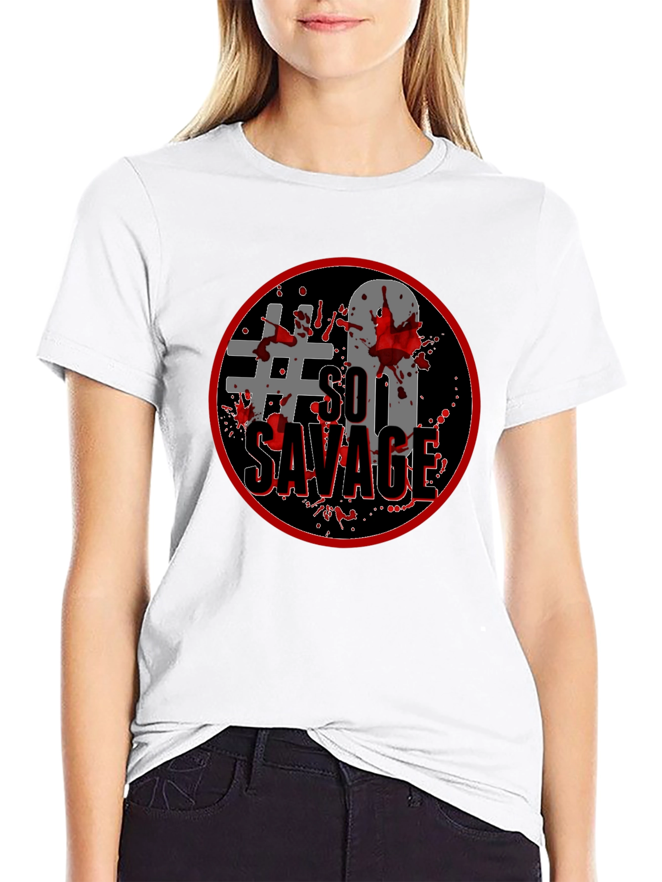#So Savage Black Graphic Tee