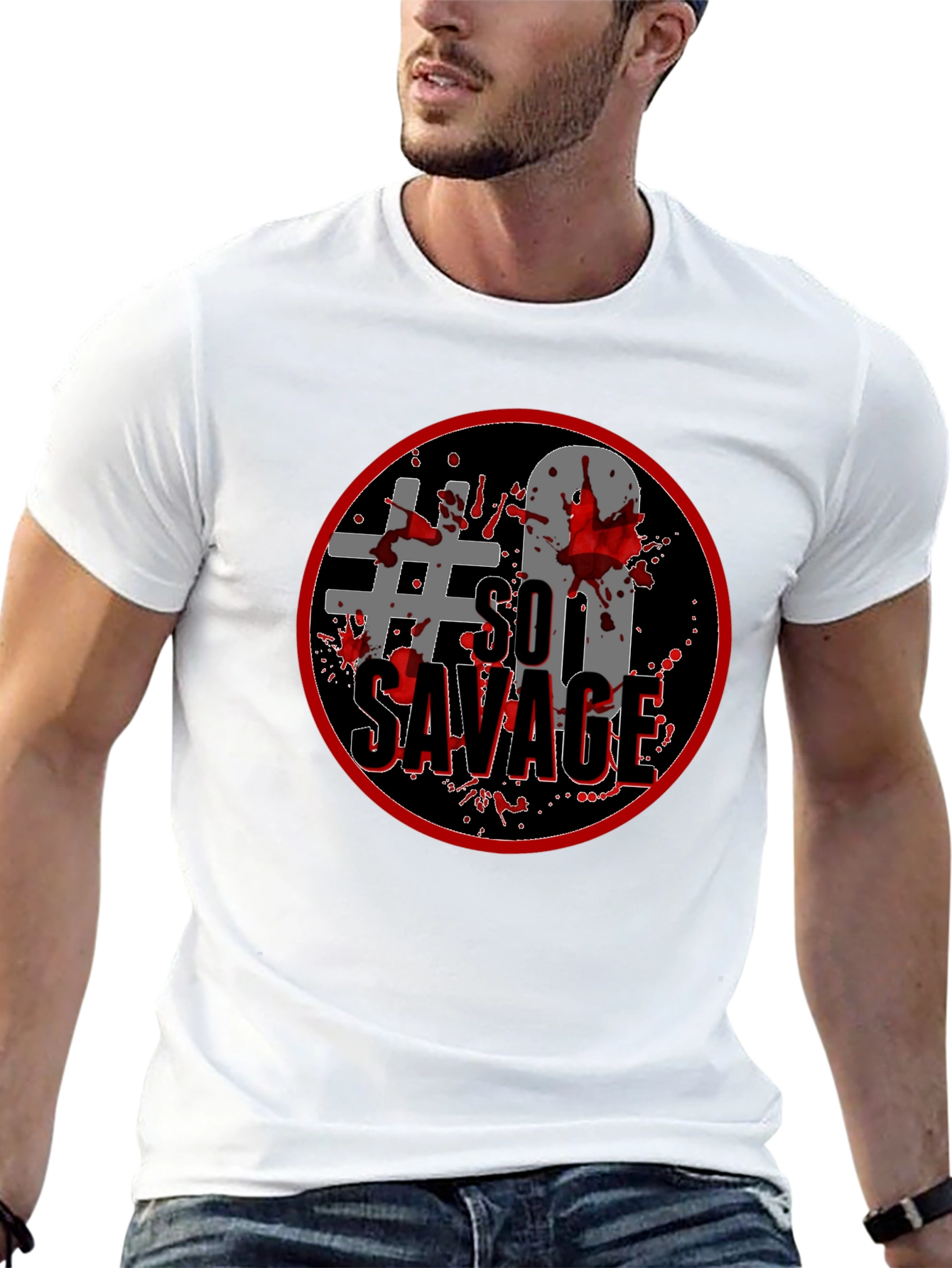 #So Savage Black Graphic Tee