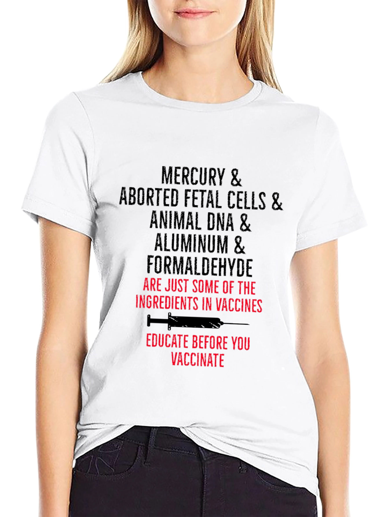 Anti-Vaccine T-Shirt: Mercury Fetal Cells DNA Aluminum