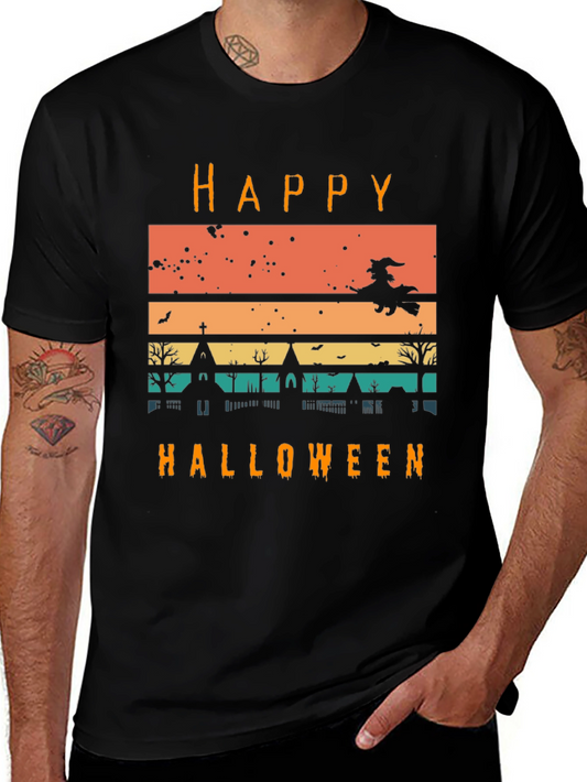 Happy Halloween T-Shirt - Vintage Witch Silhouette
