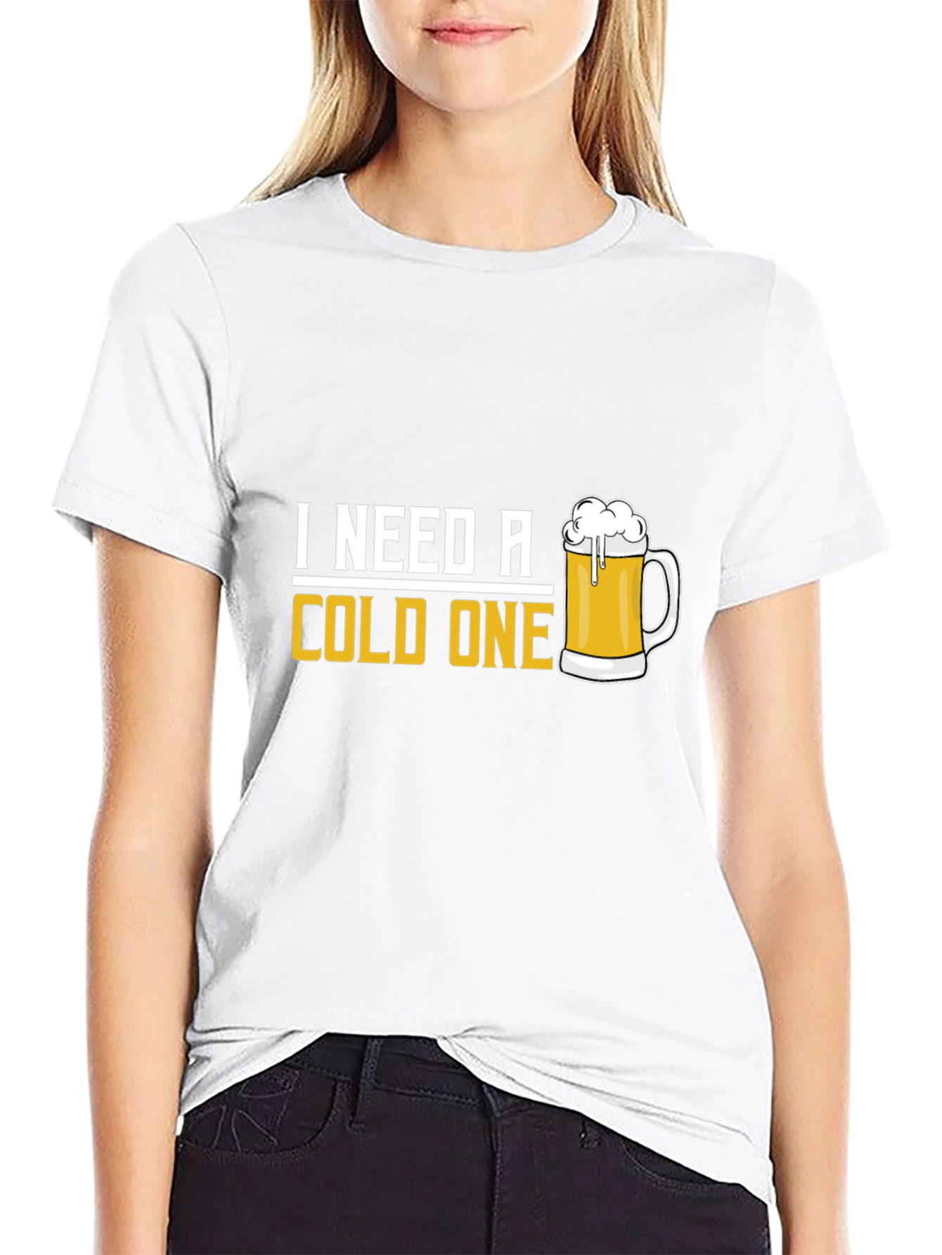 I Need A Cold One Black T-Shirt