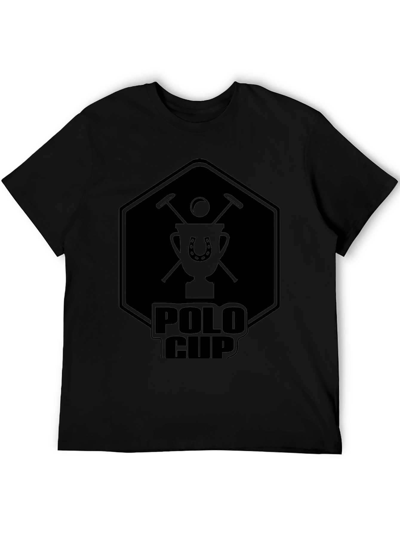 Polo Cup Graphic Tee - Classic Black Cotton T-Shirt