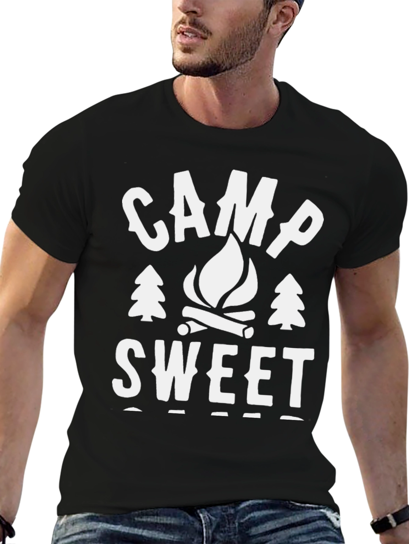 Camp Sweet T-Shirt - Black Camping Graphic Tee