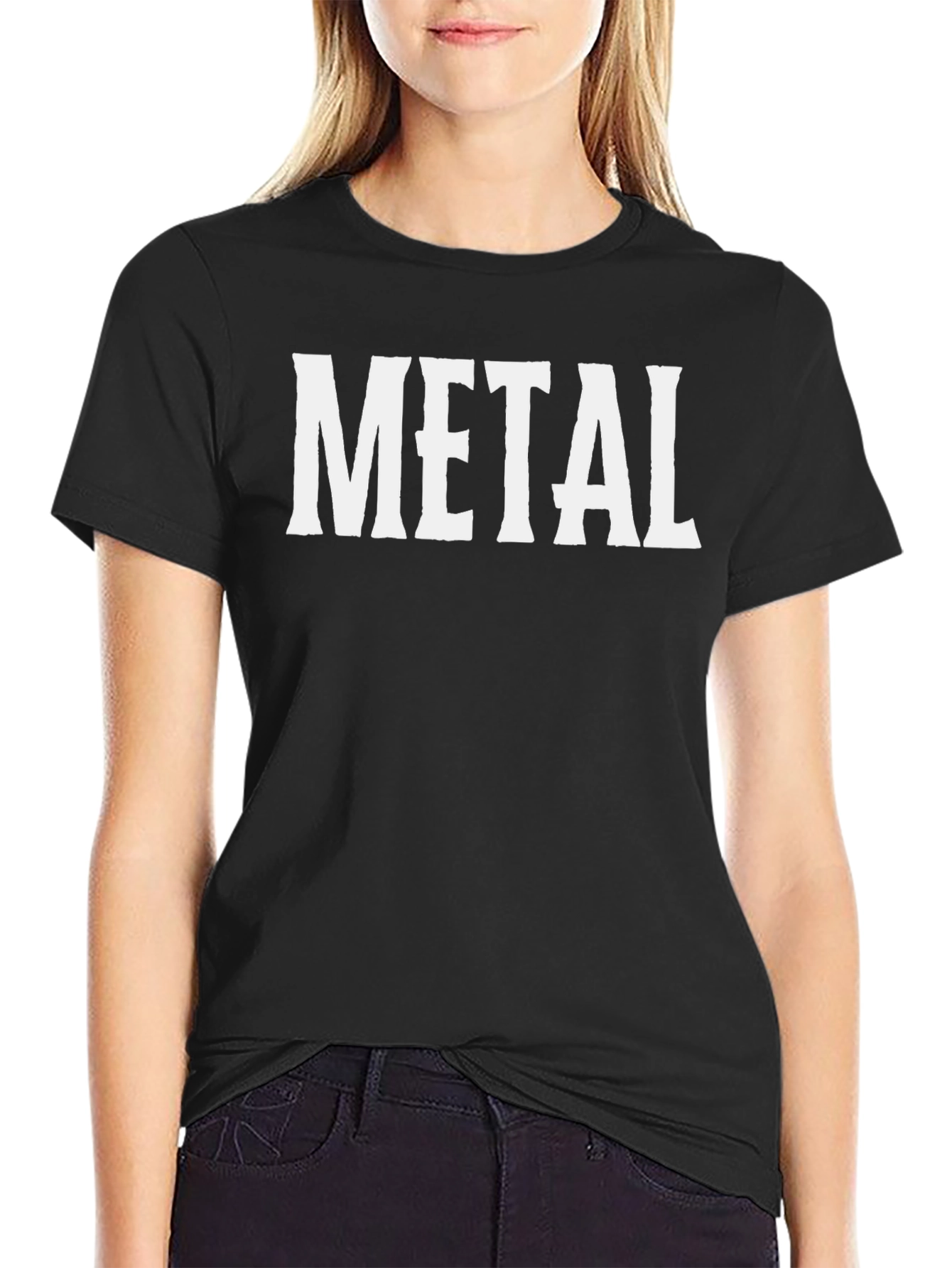 Metal Graphic Tee - Black Cotton T-Shirt