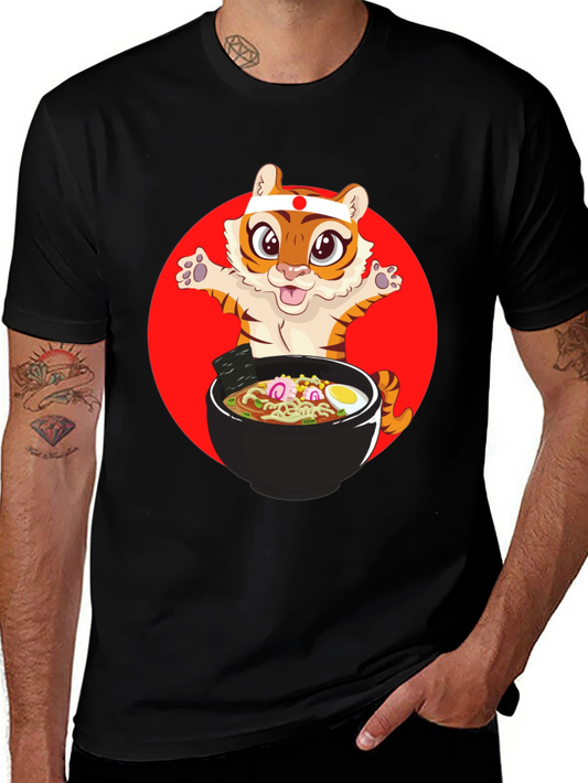 Tiger Ramen T-Shirt - Cute Anime Style