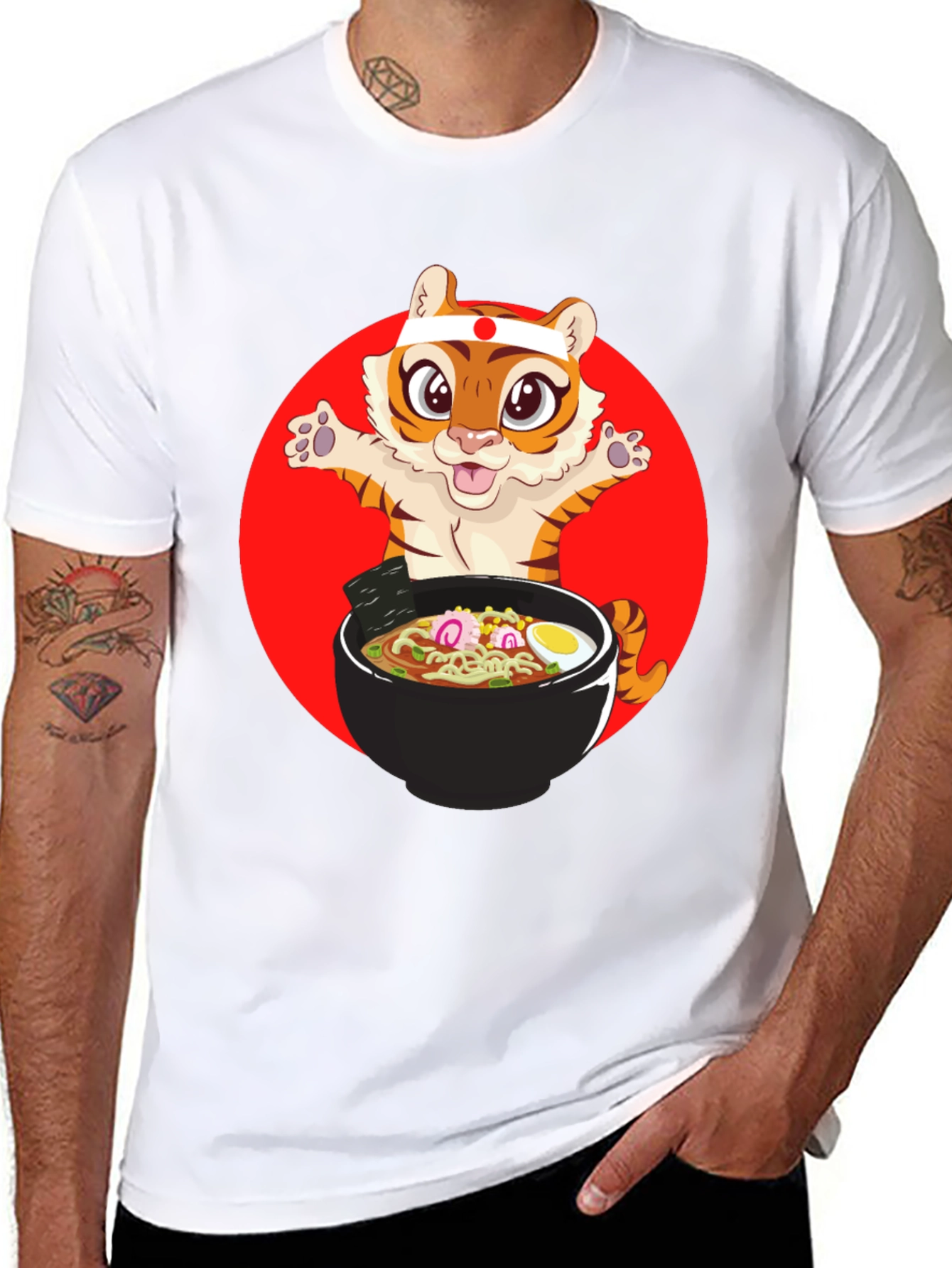 Tiger Ramen T-Shirt - Cute Anime Style