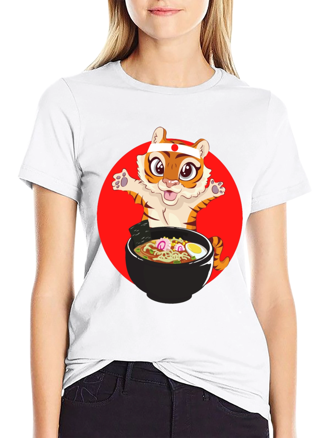 Tiger Ramen T-Shirt - Cute Anime Style
