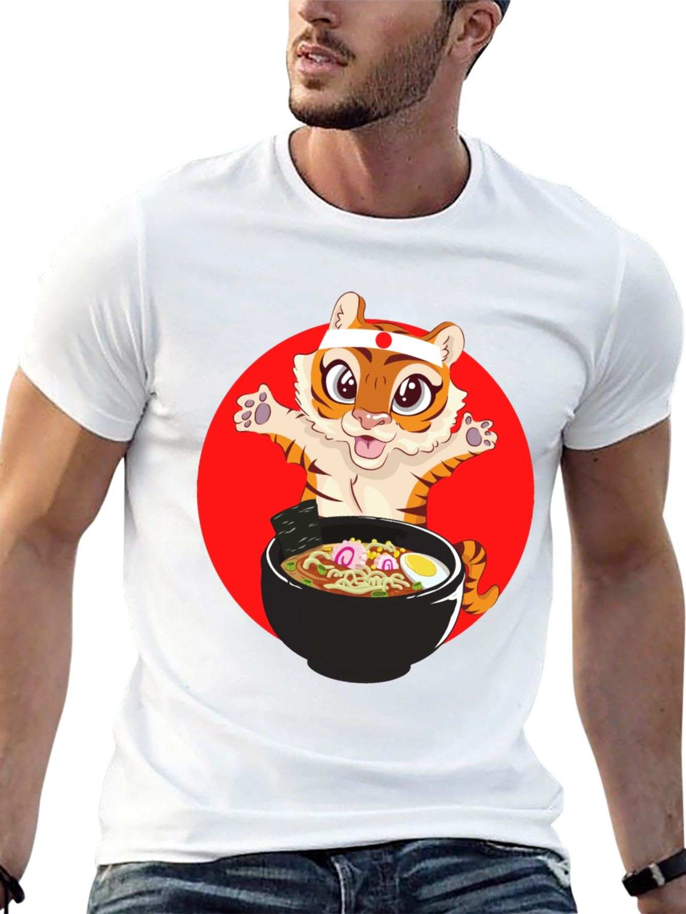 Tiger Ramen T-Shirt - Cute Anime Style