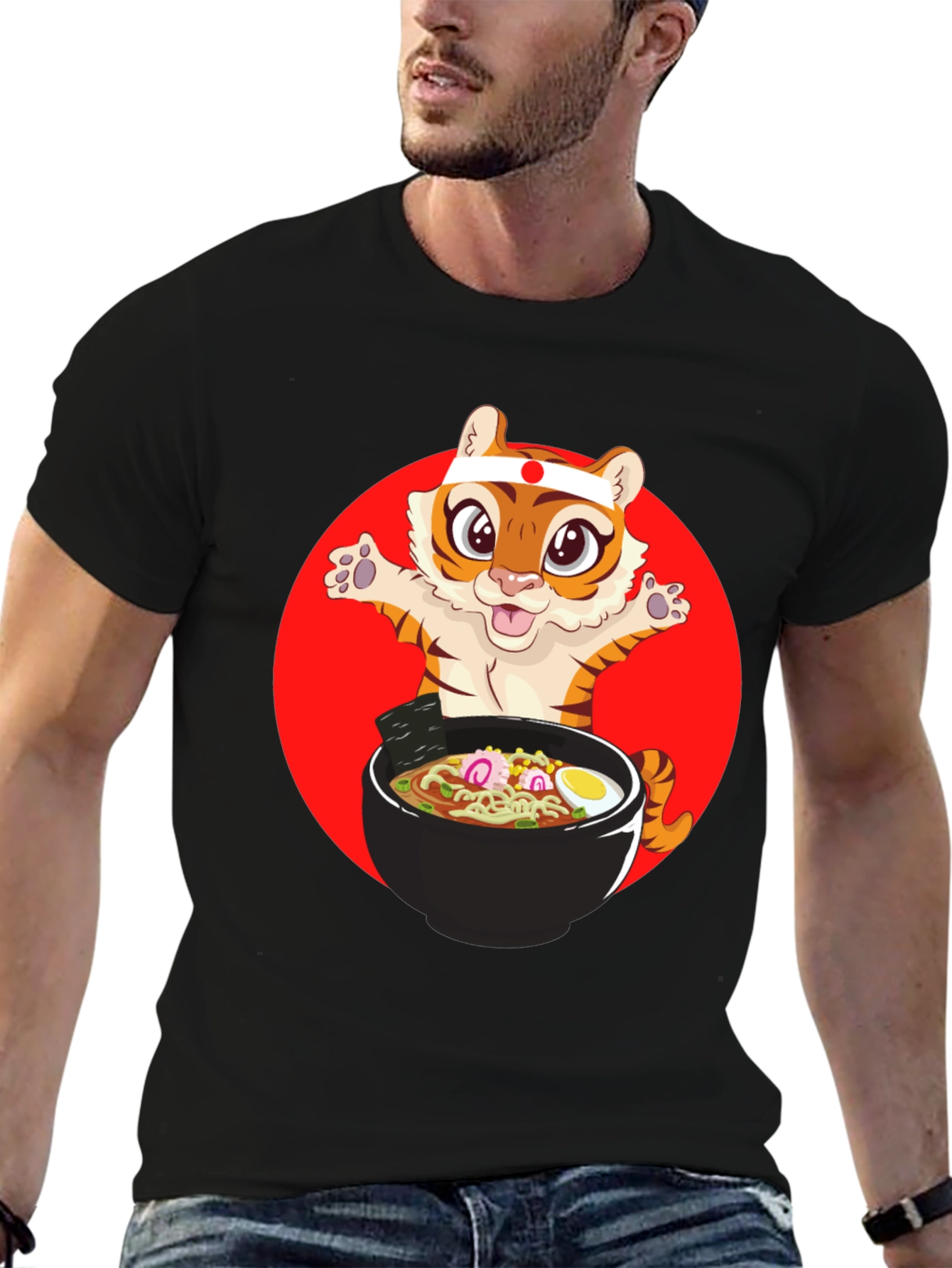 Tiger Ramen T-Shirt - Cute Anime Style