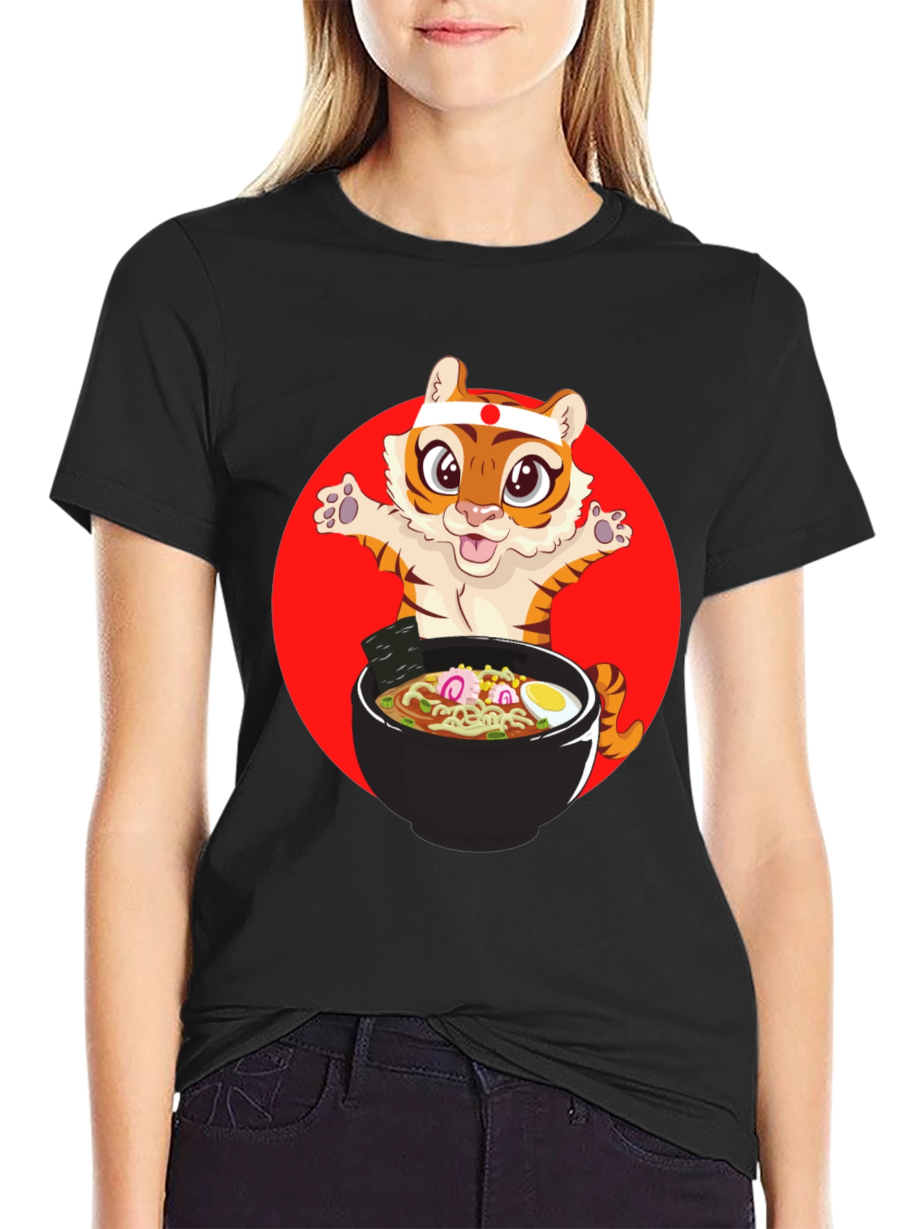 Tiger Ramen T-Shirt - Cute Anime Style