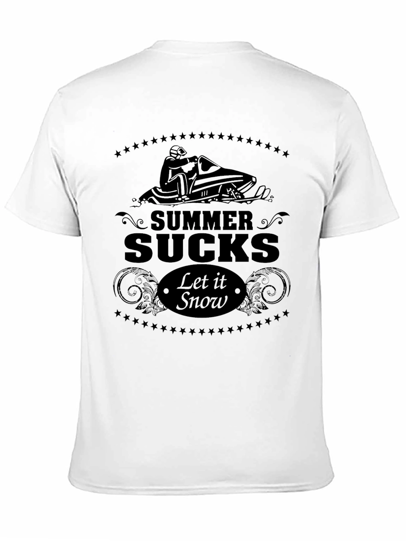 Summer Sucks Let it Snow Black T-Shirt
